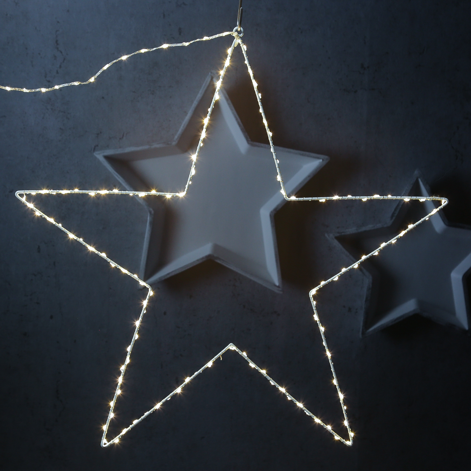LED Stern Flower Star - hängend - D: 60cm - 200 warmweiße LED - inkl. Trafo - Outdoor
