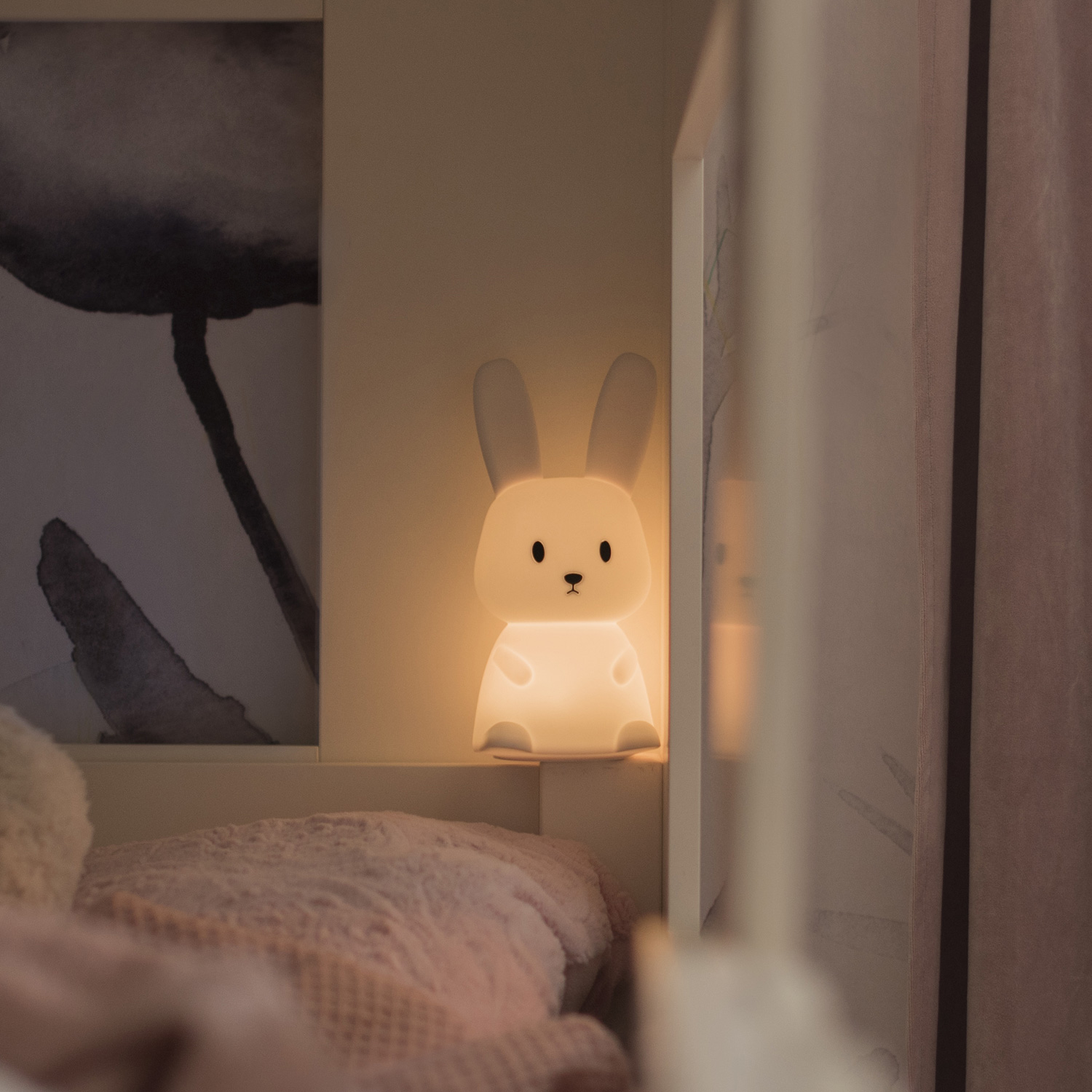 LED Nachtlicht Hase STUPSI - Einschlaflicht - H: 20cm - Warmweiß/Farbwechsel - Batteriebetrieb