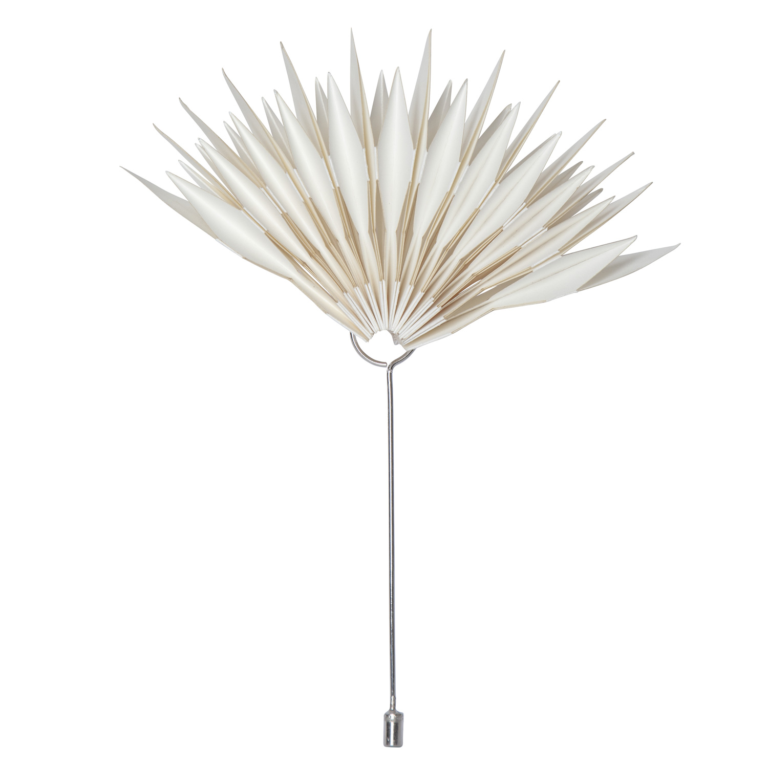 LED Baumspitze Papierstern MELLI -  10 warmweiße LED - H: 43cm - D: 20cm - Timer - Batterie - weiß