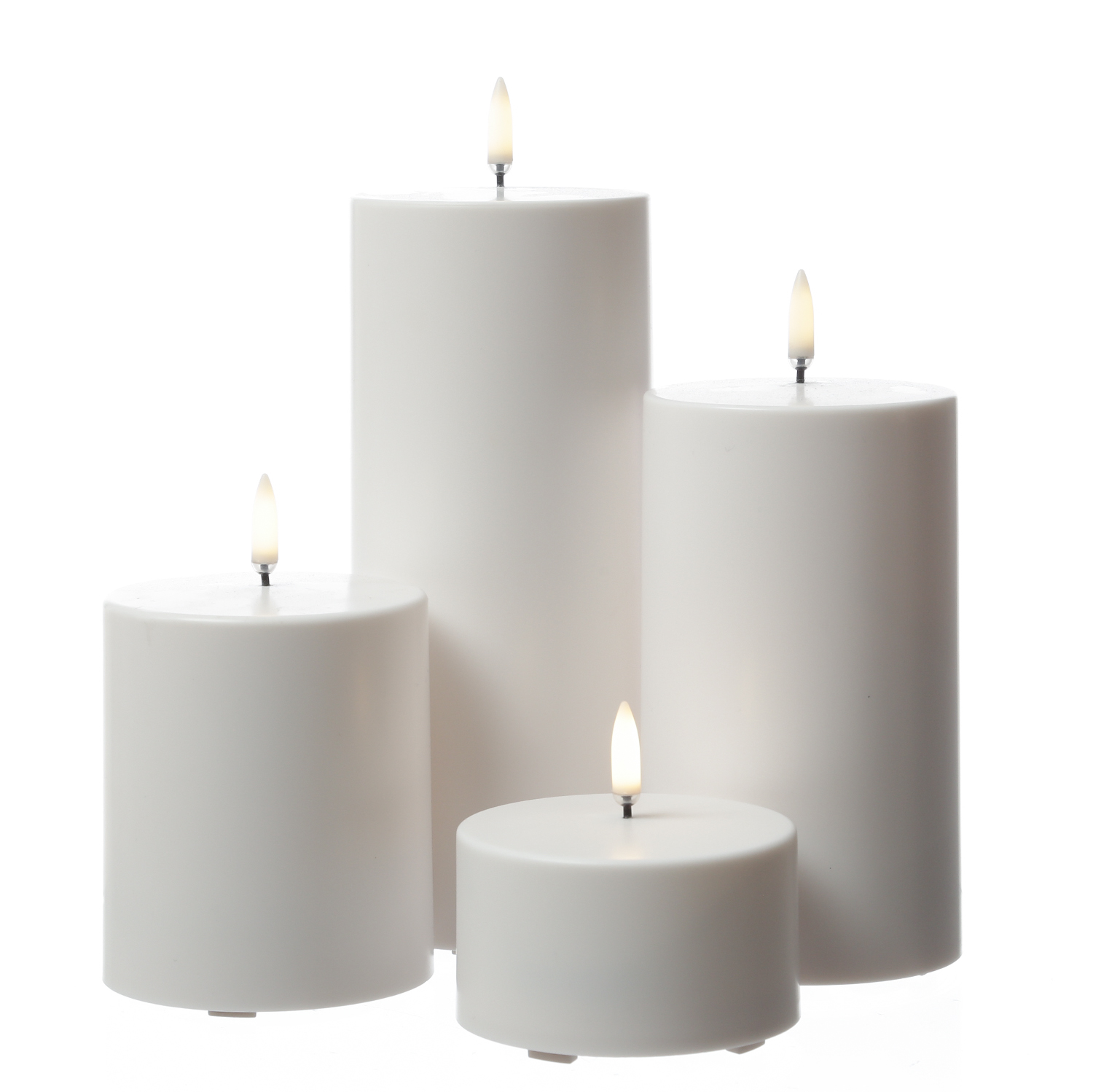 LED Kerze THEA - Kunststoff - Timer - H 10cm - D 84cm - bis zu 2500 Std.  - für Außen - weiß