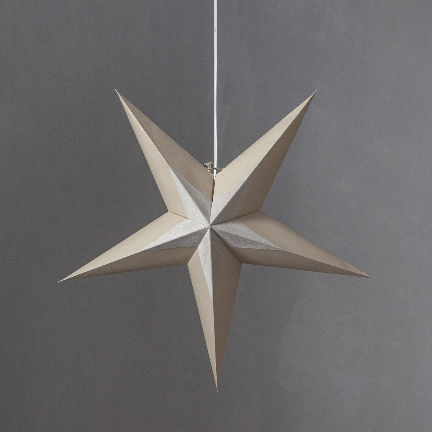 Papierstern Diva - hängend - D: 60cm - Samtstern - beige