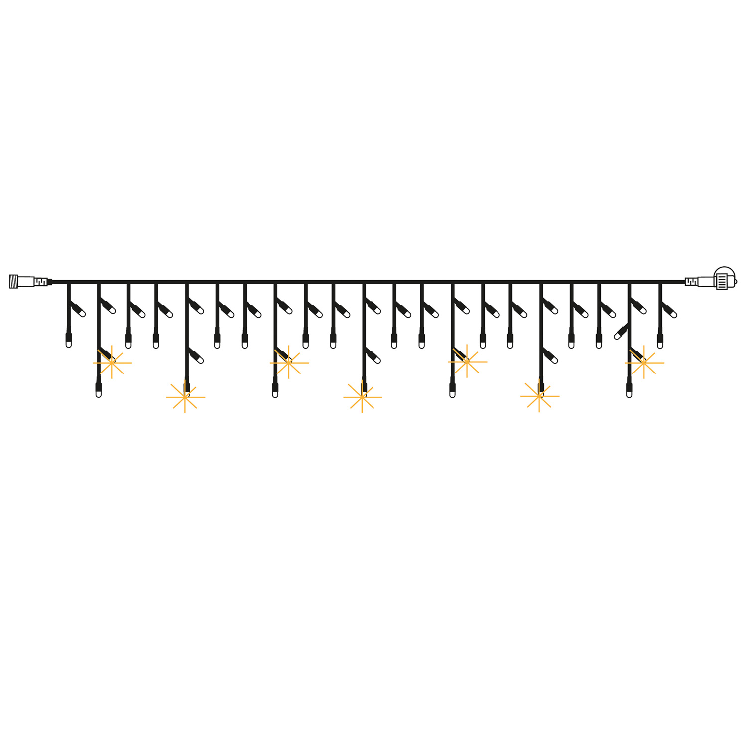 System 24 LED Lichtervorhang Eisregen mit Glitzereffekt - 3x0,4m - 49WW LED - koppelbar - ohne Trafo