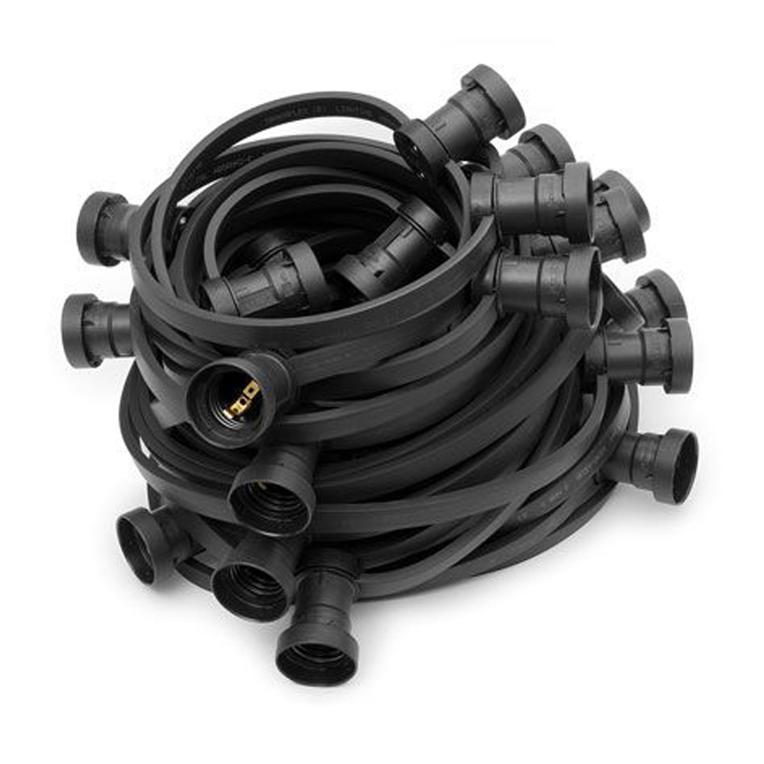 ILLU Lichterkette schwarz - 100 Meter Installations-Rohware - E27 Fassungen alle 50cm