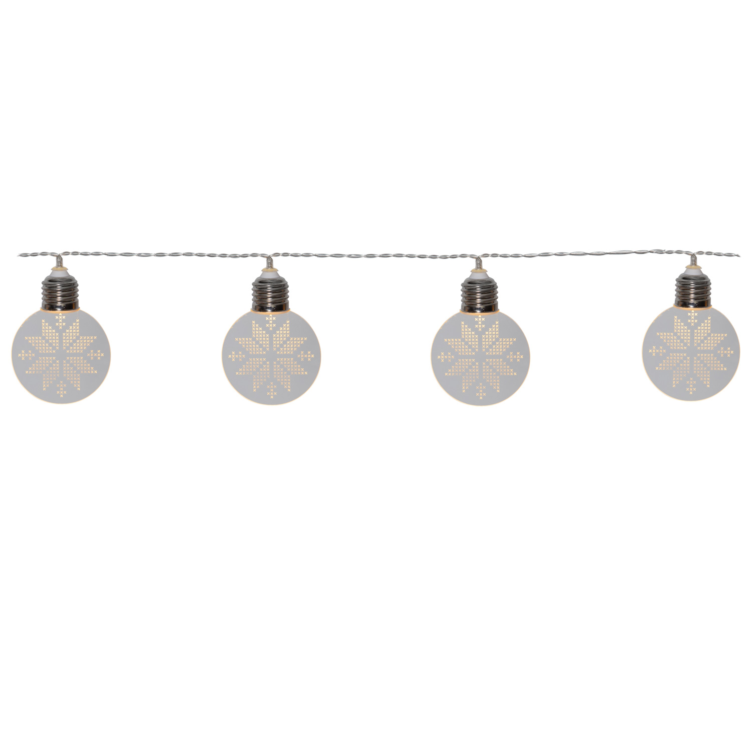LED Lichterkette "Ornament" - 10 warmweiße LED - Batteriebetrieb - Timer - L: 1,8m - transparent