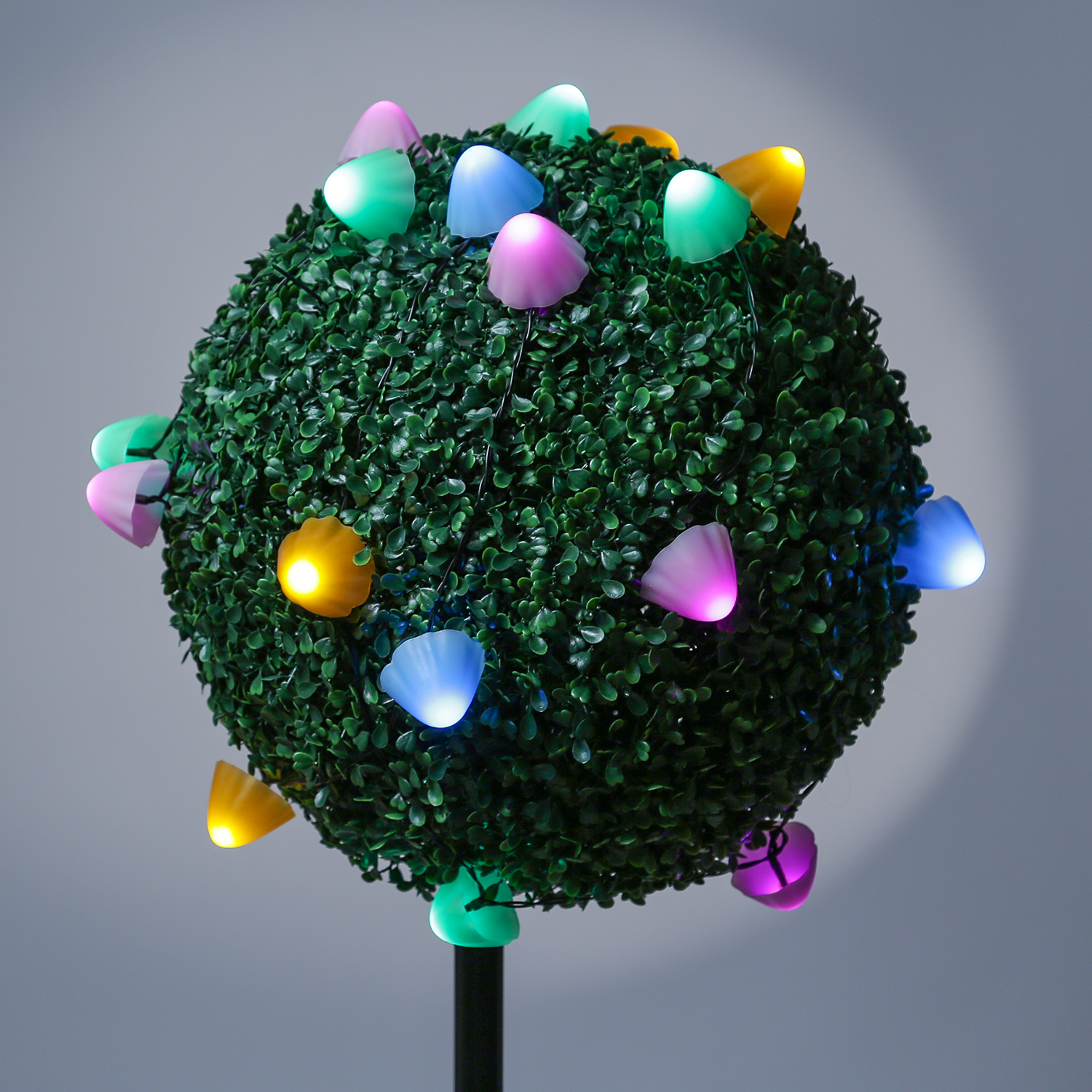 LED Lichterkette Mini Pilze - 20 Gartenstecker mit Erdspießen - 8 Funkt. - Timer - L: 3,8m - bunt
