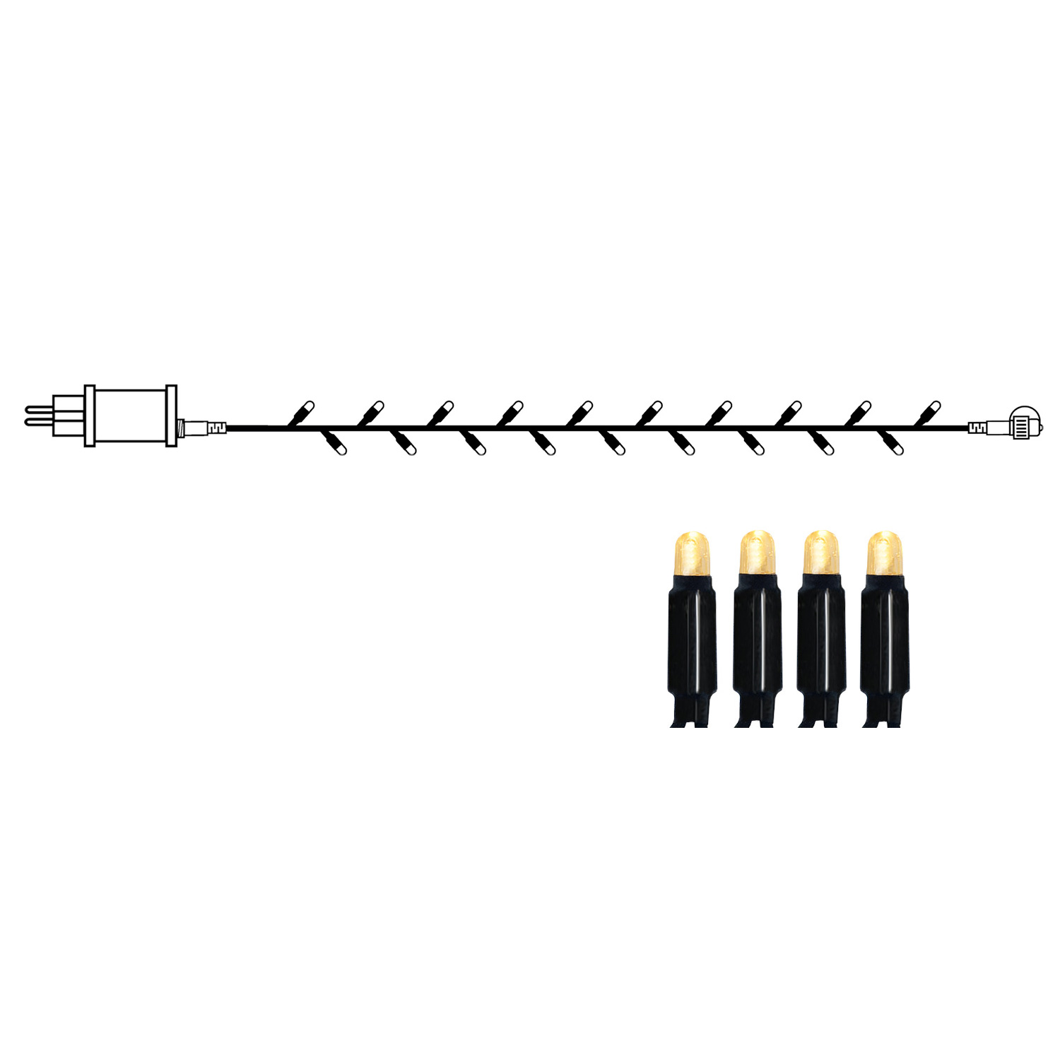 System 24 Starterset LED-Lichterkette - koppelbar - inkl. Trafo - 10.00m - 98x Warmweiß