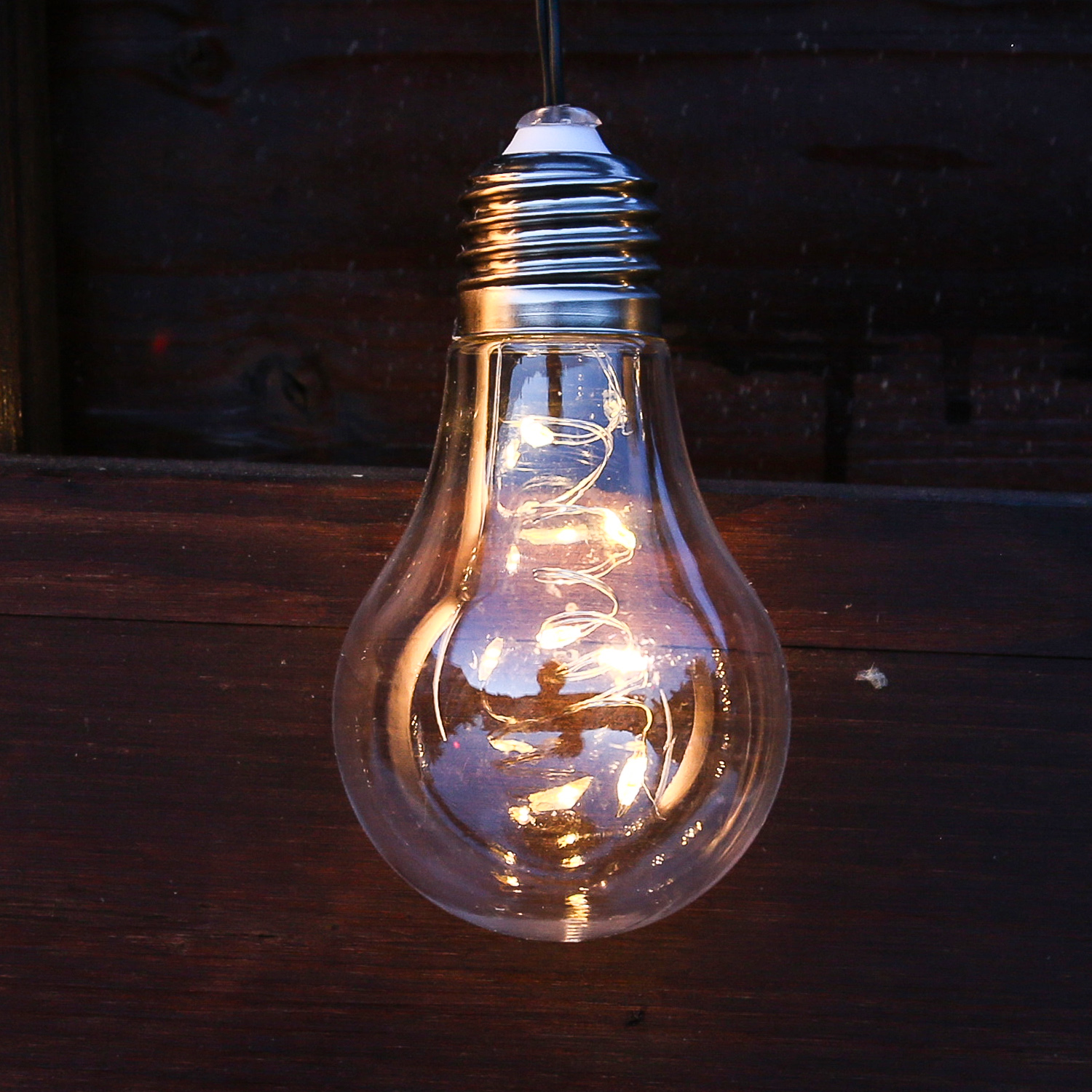 LED Solar Lichterkette GLOW - 10 transparente Glühbirnen - warmweiße LED - L: 4,5m