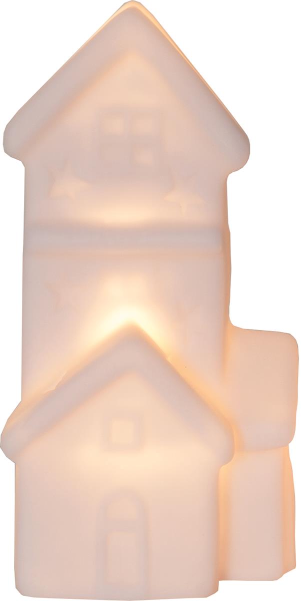 LED Häuser "Polly" - 2 warmweiße LED - H: 16cm - Batteriebetrieb - 2er Set