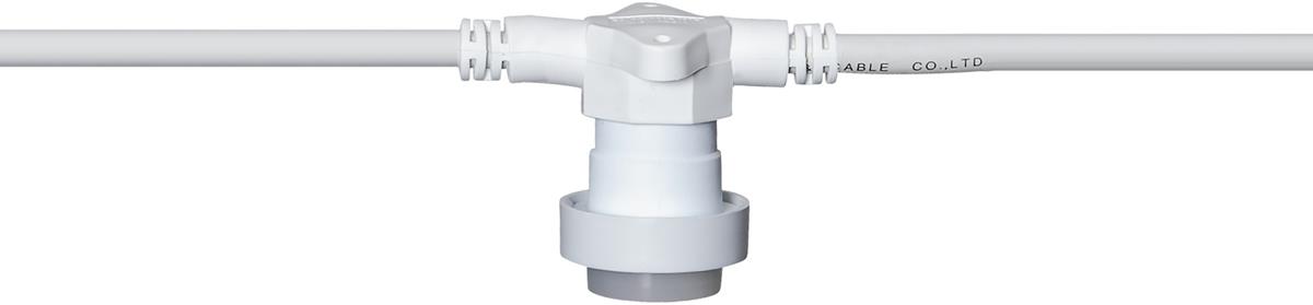 System CONNECTA WHITE - Lichterkette - 10 x E27 - 7,35m - max 2000W/15W/Lampe - IP44