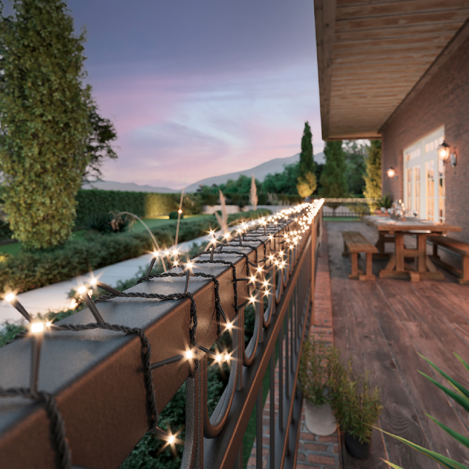 LED Solar Lichterkette Compact Twinkle - 1000 warmweiße LED - 8 Funktionen - L: 22,5m