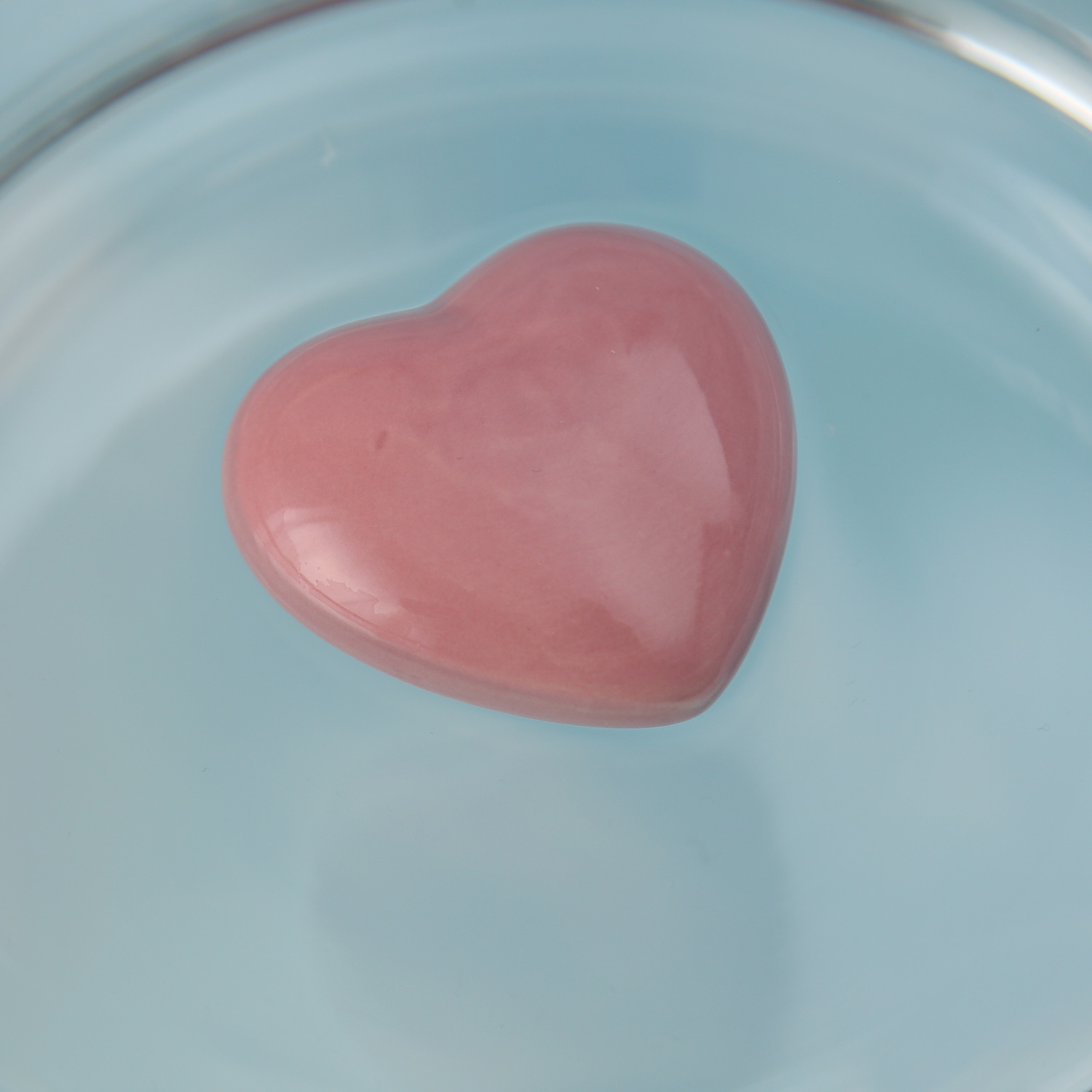 Teichdeko HERZ - Dekoobjekt - Porzellan - schwimmend - L: 8,5cm - rosa