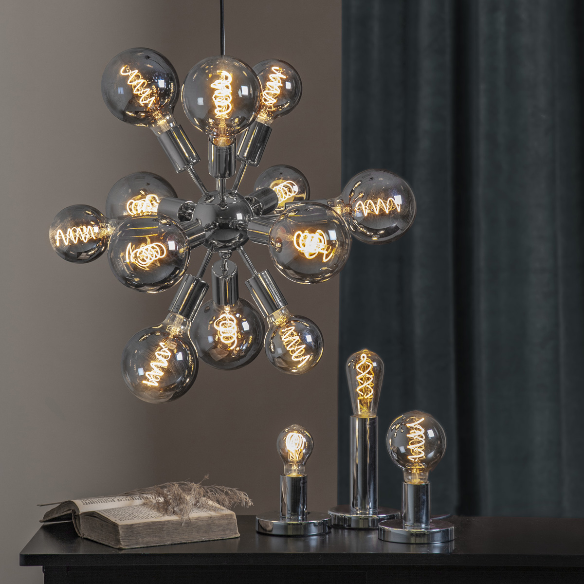 Leuchtmittel | LED | Filament | SPIRAL | E27 | Dimmbar | Kugel | D: 60mm | Smoked Glas