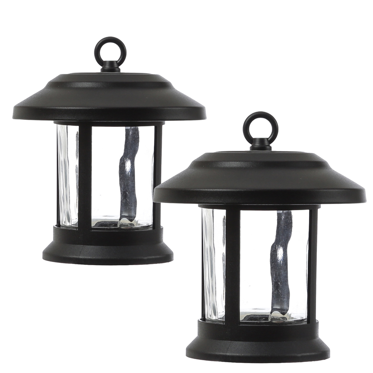 LED Solar Gartenleuchte 3in1 - Laterne/Hängeleuchte/Wegleuchte - H: 32cm - Lichtsensor - 2er Set LED Solar Gartenleuchte 3in1 - Laterne/Hängeleuchte/Wegleuchte - H: 32cm - Lichtsensor - 2er Set