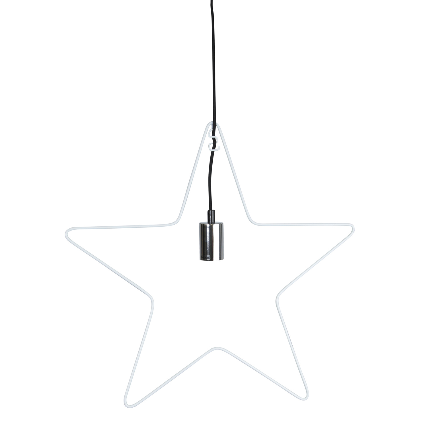 Lampenhalterung Stern - Hängestern - Dekoleuchte - 5-zackig - inkl. E27 Fassung - H: 50cm - weiß