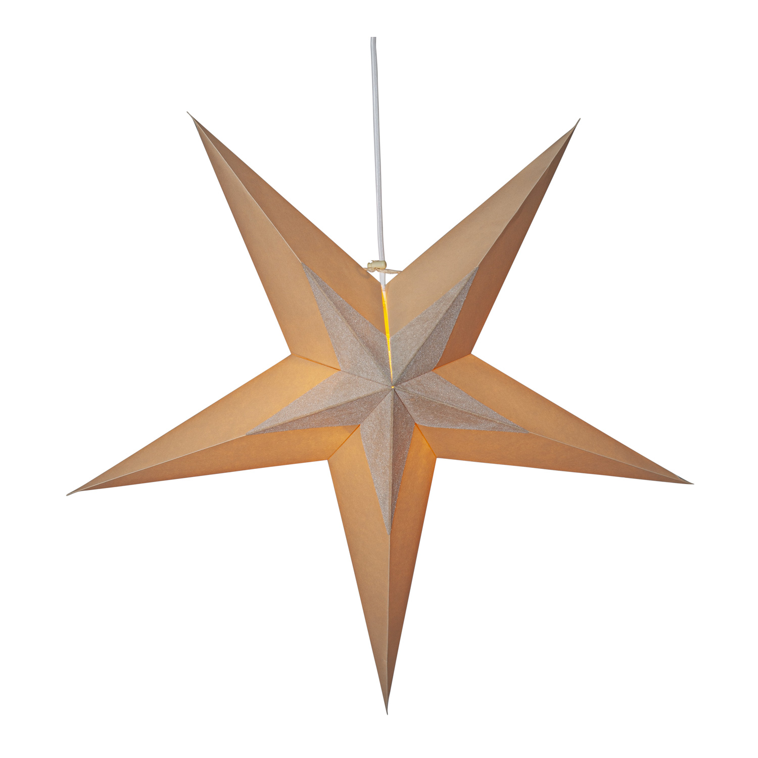 Papierstern Diva - hängend - D: 60cm - Samtstern - beige
