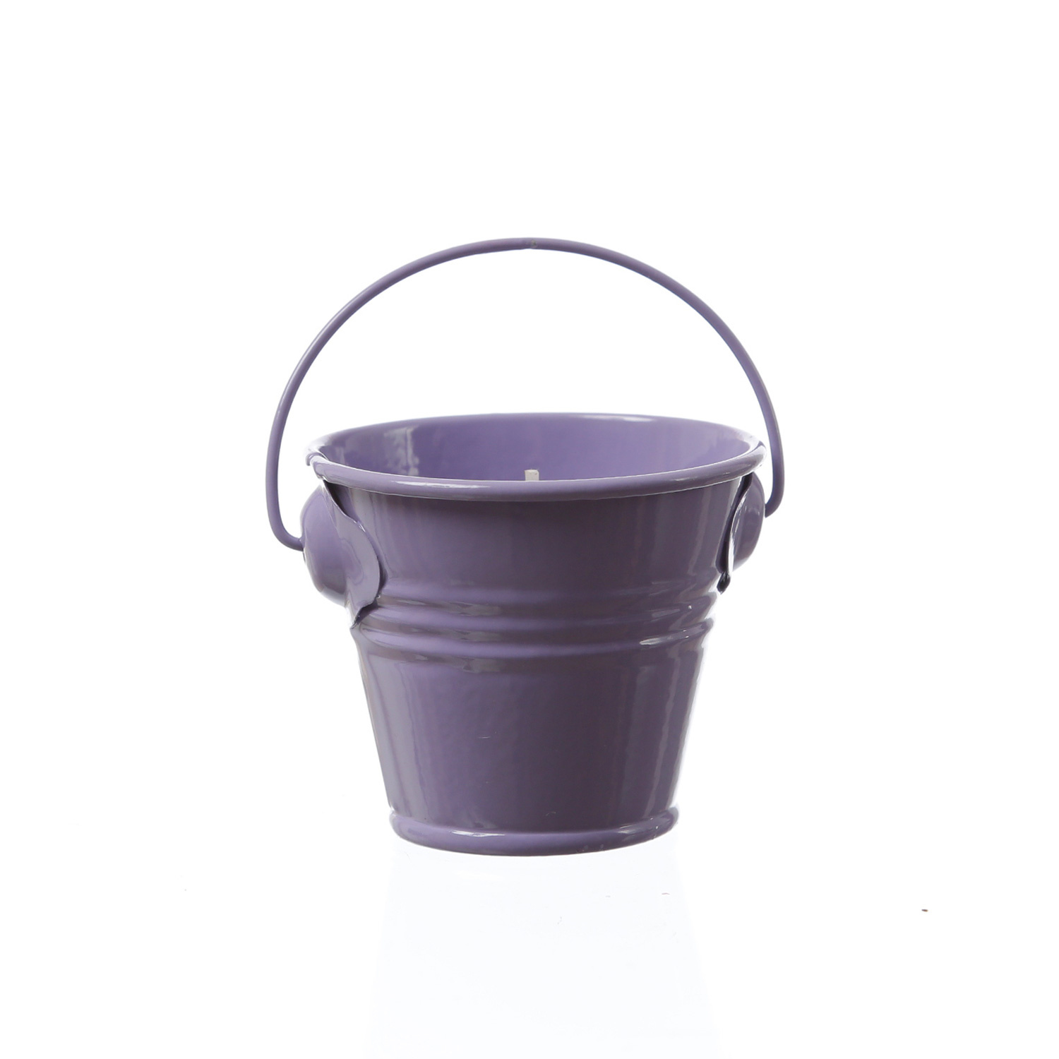 Duftkerzen CITRONELLA - Outdoor Kerzen im Metalleimer - H: 5,5cm - lila - 3er Set