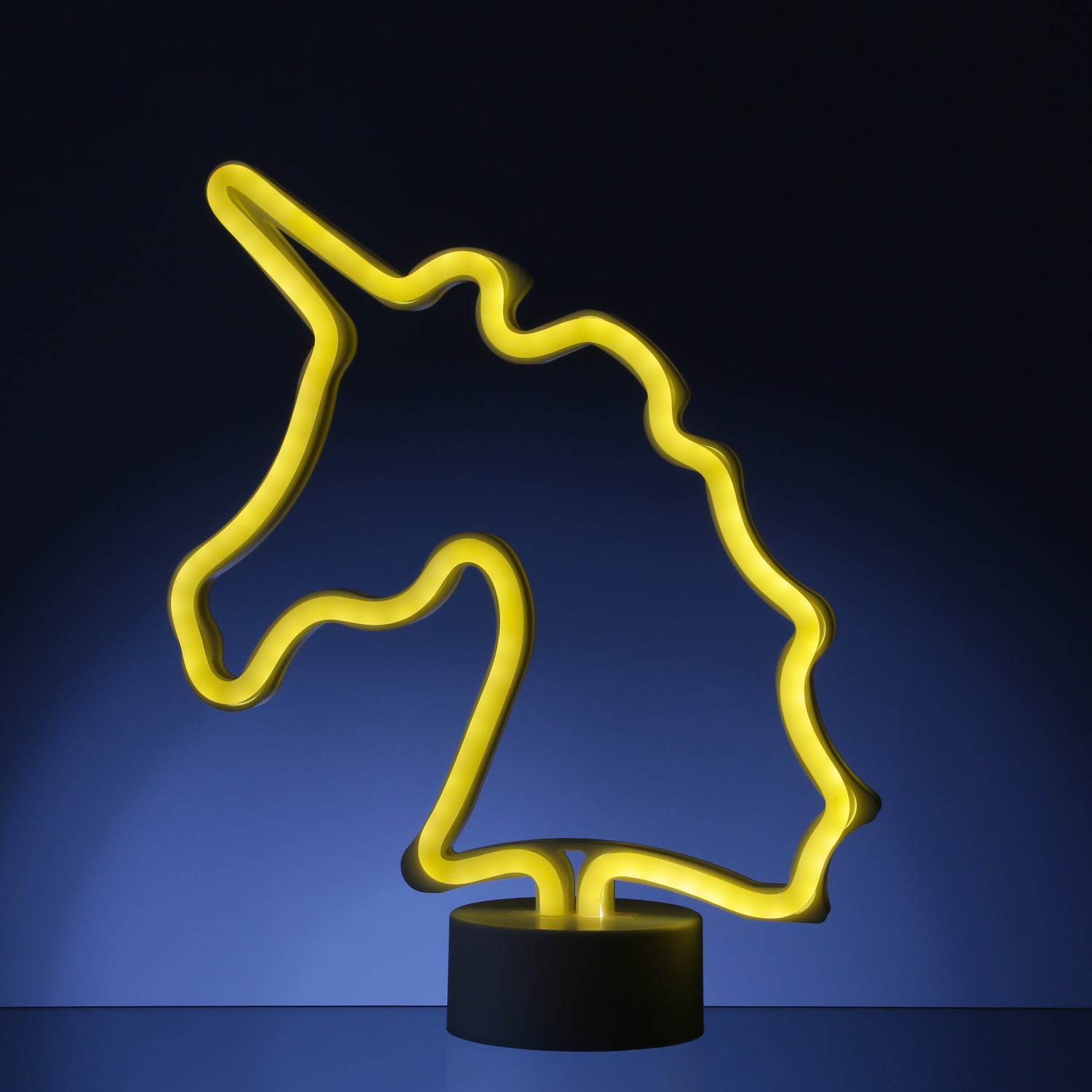 LED NEON Figur EINHORN - Dekoleuchte - H- 30cm - Batterie oder USB Betrieb - stehend - warmweiss