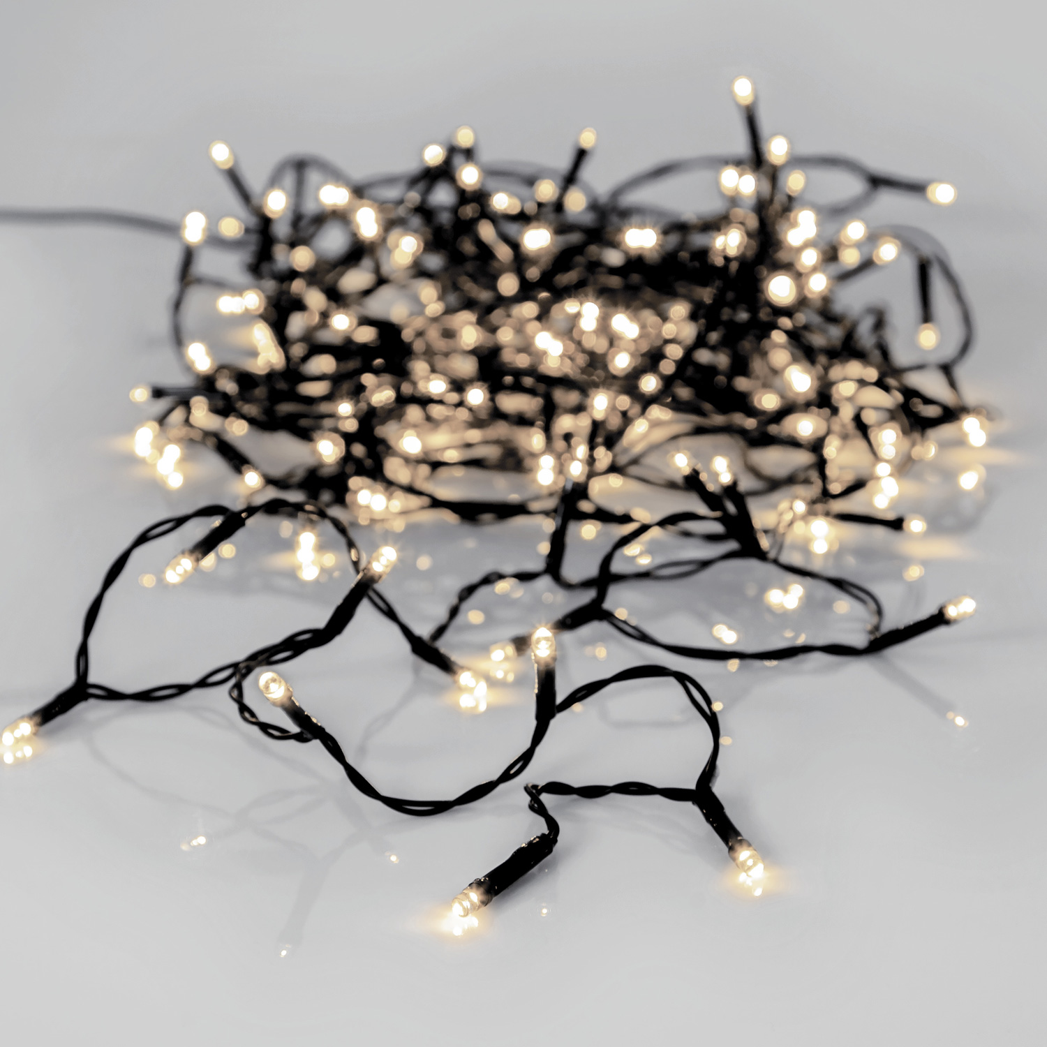 LED Lichterkette - Serie LED - outdoor - 180 kaltweiße LED - L: 12,6m - schwarzes Kabel
