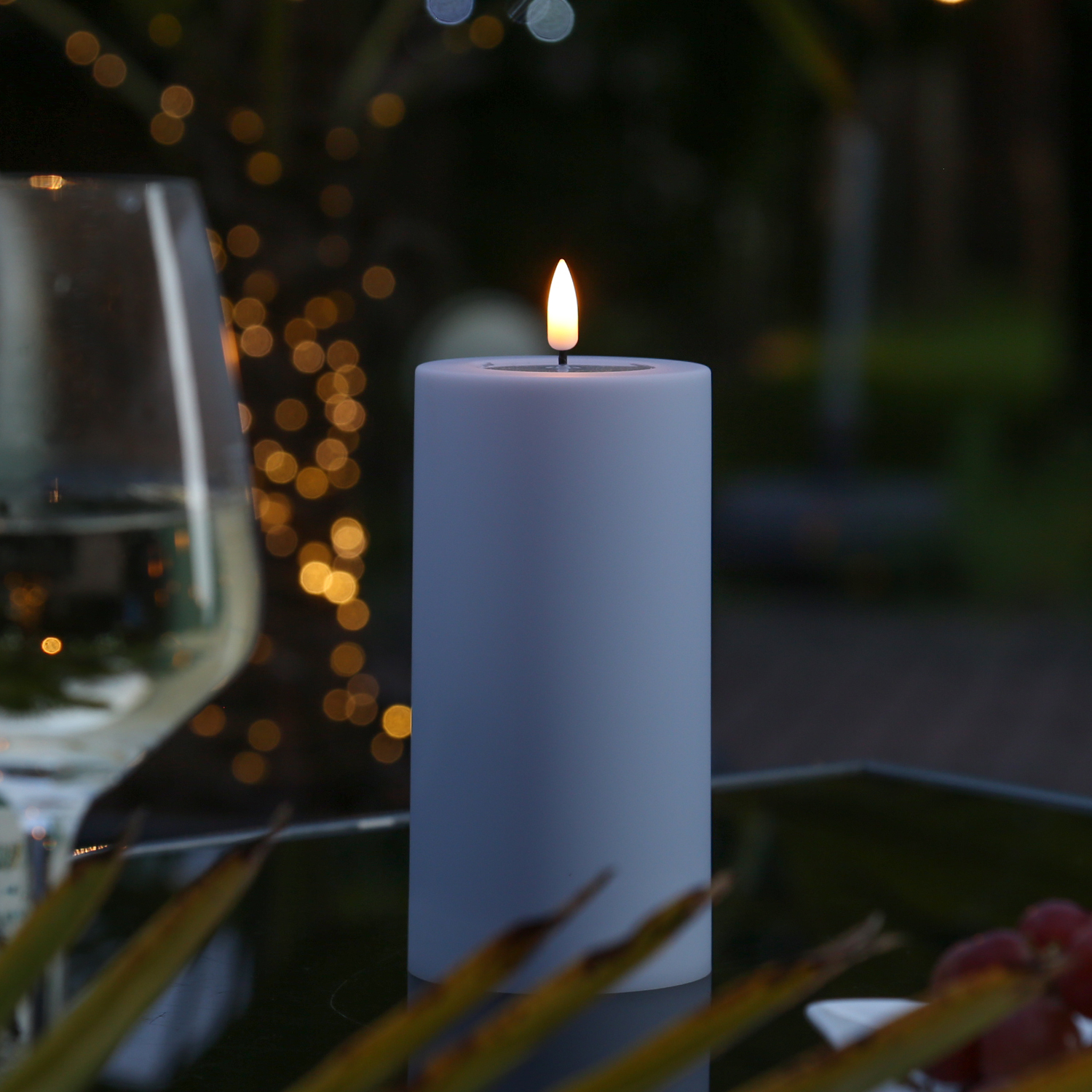 LED Stumpenkerze MIA - Kunststoff - realistische 3D Flamme - H: 15cm - outdoor - pastellblau LED Stumpenkerze MIA - Kunststoff - realistische 3D Flamme - H: 15cm - outdoor - pastellblau