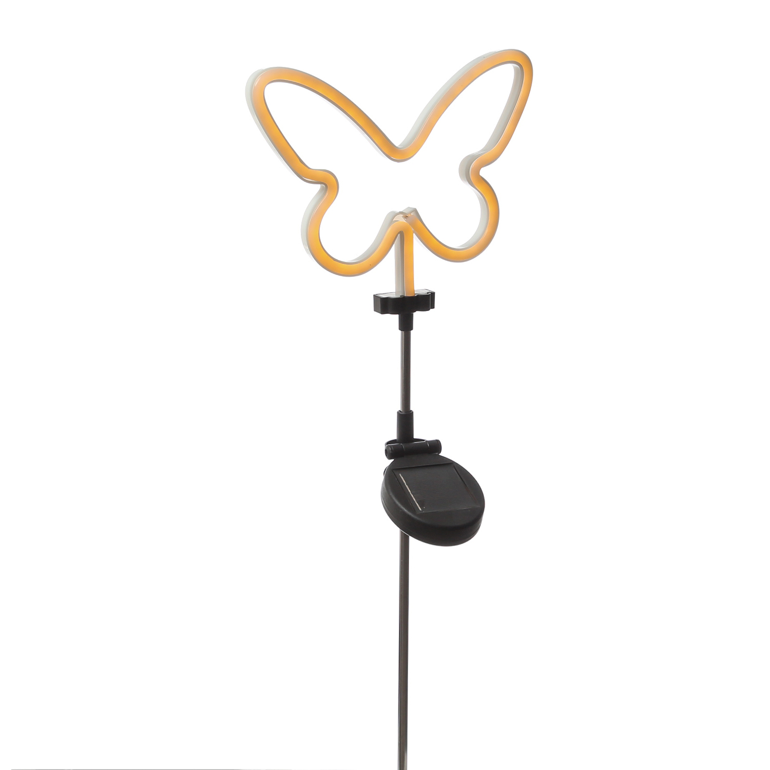 LED Solar Gartenstecker Schmetterling - Solarleuchte mit Erdspieß - H: 66cm - Lichtsensor