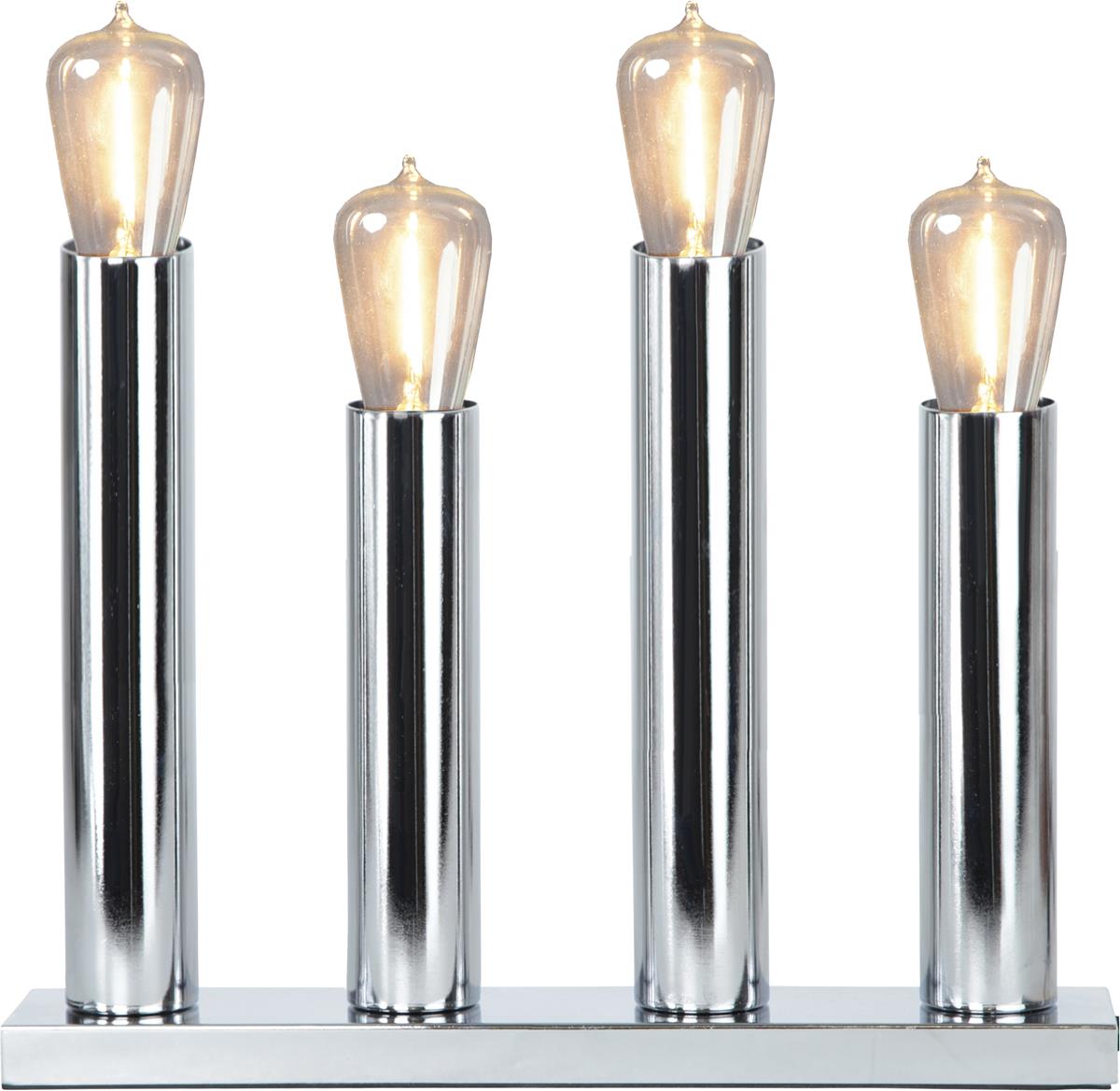 LED Tischleuchte - Standleuchte "Glans" - E14 - inkl. Leuchtmittel - H: 28cm, L: 27cm - silber