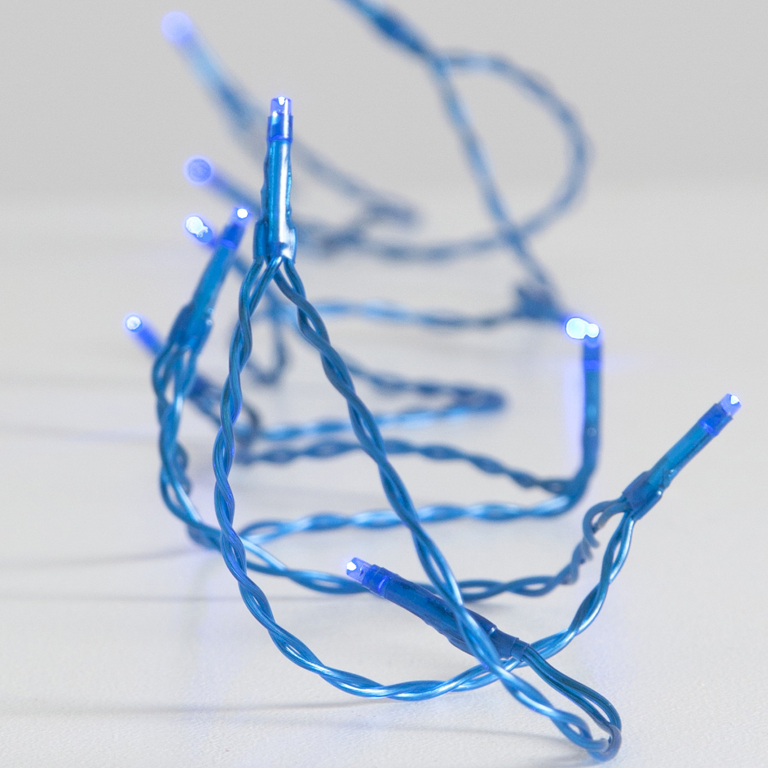 LED-Lichterkette | TRENDLITES | Indoor | Batteriebetrieb | Timer | 2.10m | blaues Kabel | 15x blaue LEDs