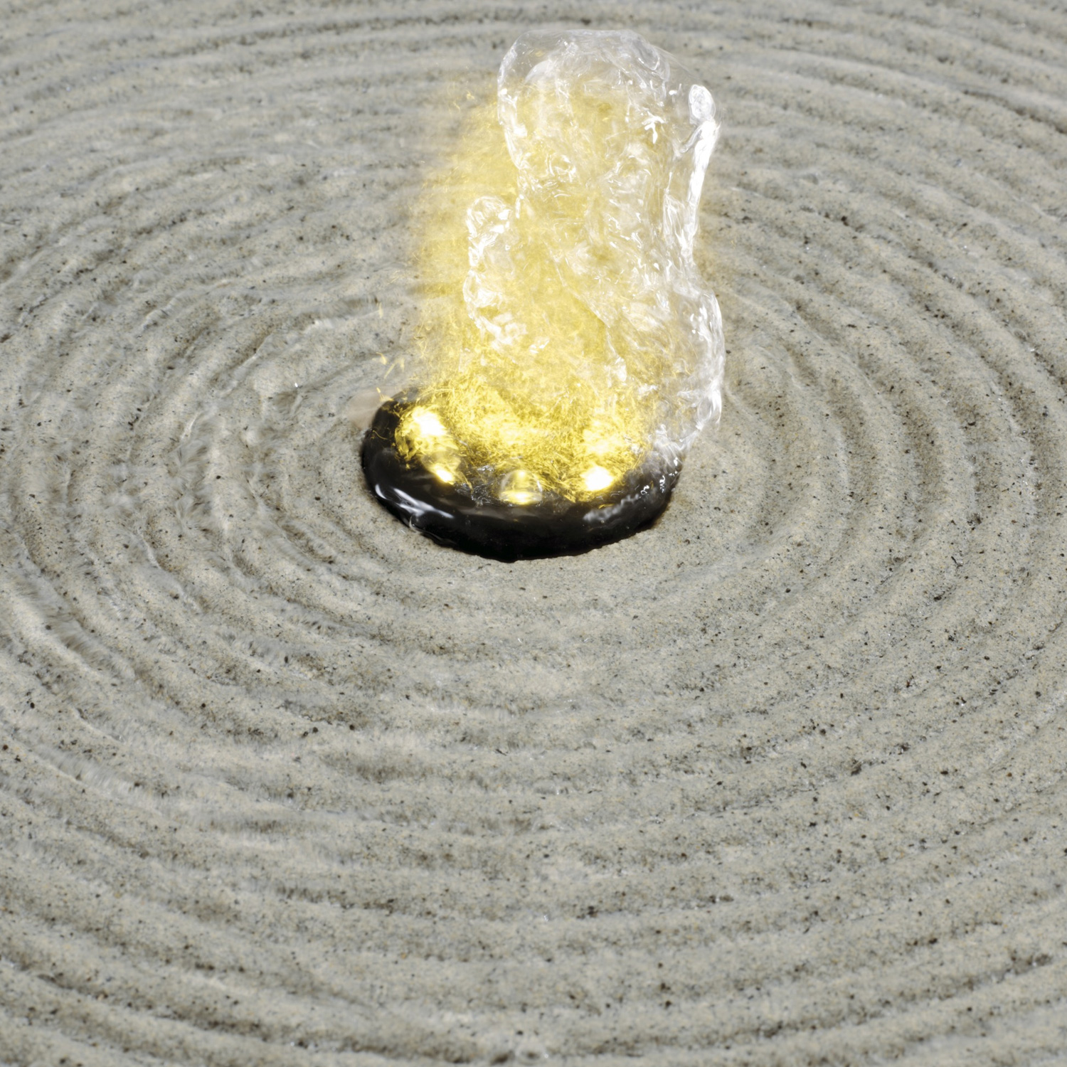 LED Gartenbrunnen CORDOBA - D: 40cm - Steinoptik  - mit Kreislaufpumpe - outdoor