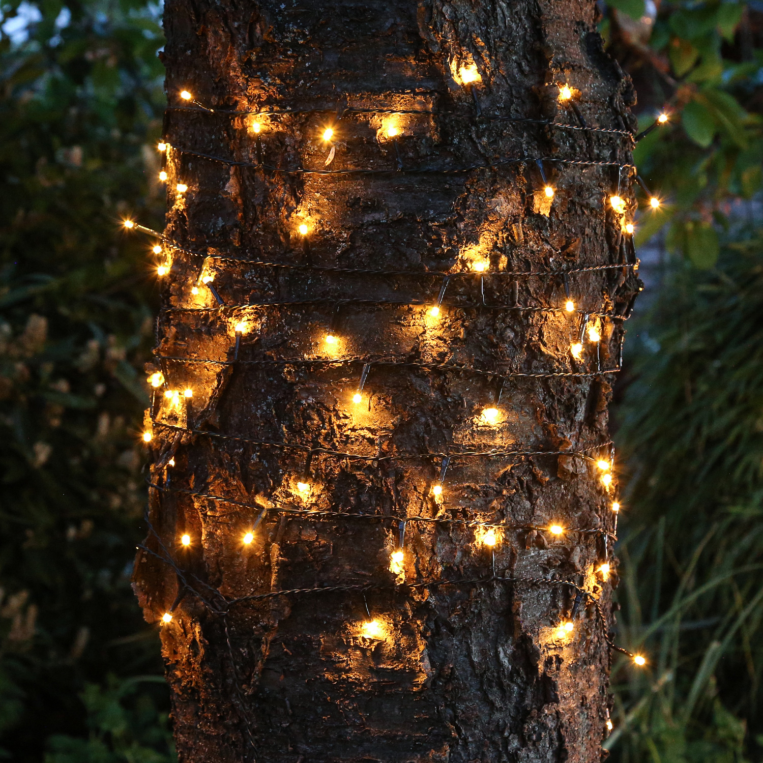 LED Solar Lichterkette Compact Twinkle - 750 bernstein LED - 8 Funktionen - L: 16m - USB