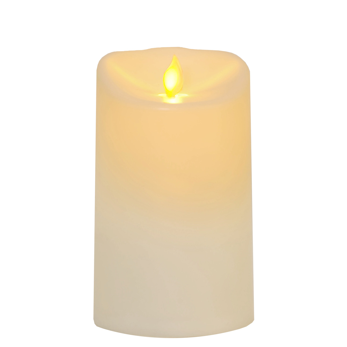 LED Stumpenkerze "M-Twinkle" - mechanisch bewegte Flamme - H: 15cm - Batteriebetrieb - Timer
