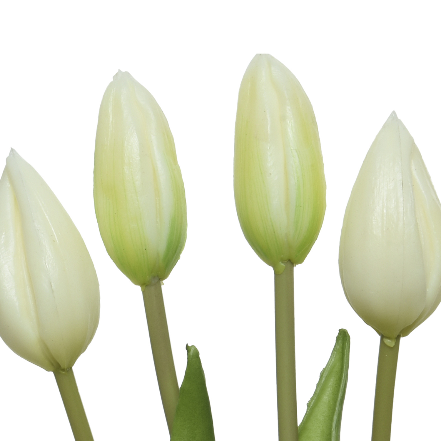 Tulpenbund mit 6 Blüten - Kunstblumen - H: 40cm - weiß