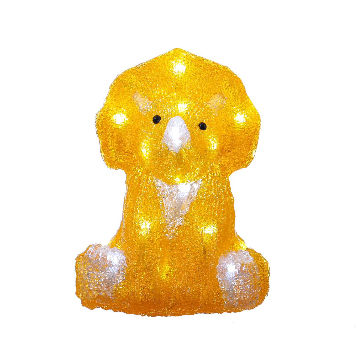 LED Dinosaurier - Acryl Tierfigur - 20 kaltweiße LED - H: 21cm - Timer - Batteriebetrieb - für Außen