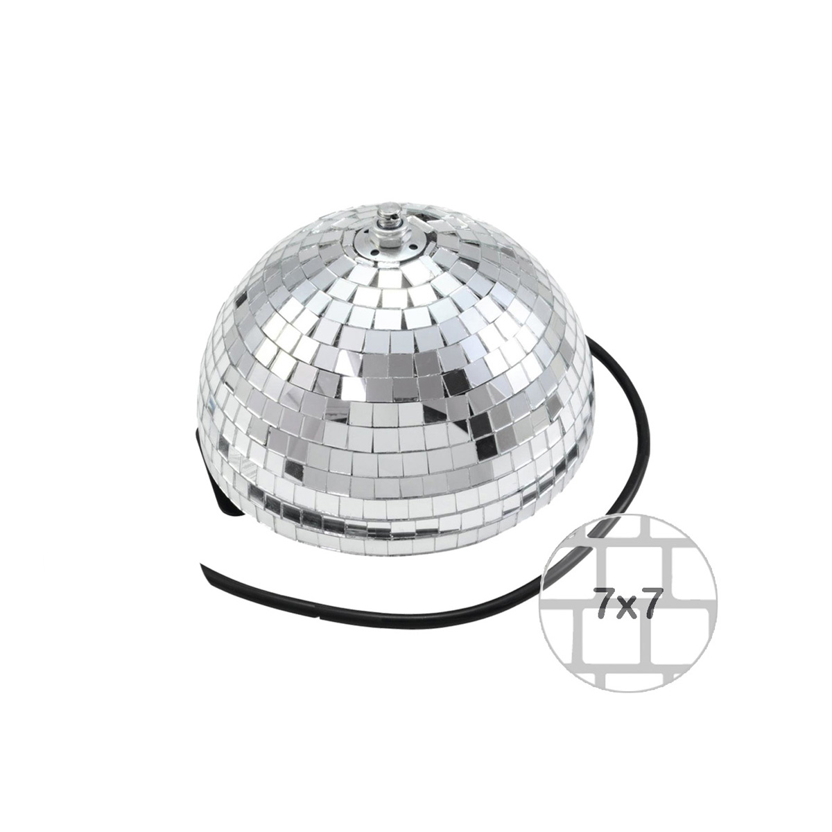 Spiegelkugel halb 20cm - für Deckenmontage - Diskokugel Echtglas - 7x7mm Spiegel - PREMIUM