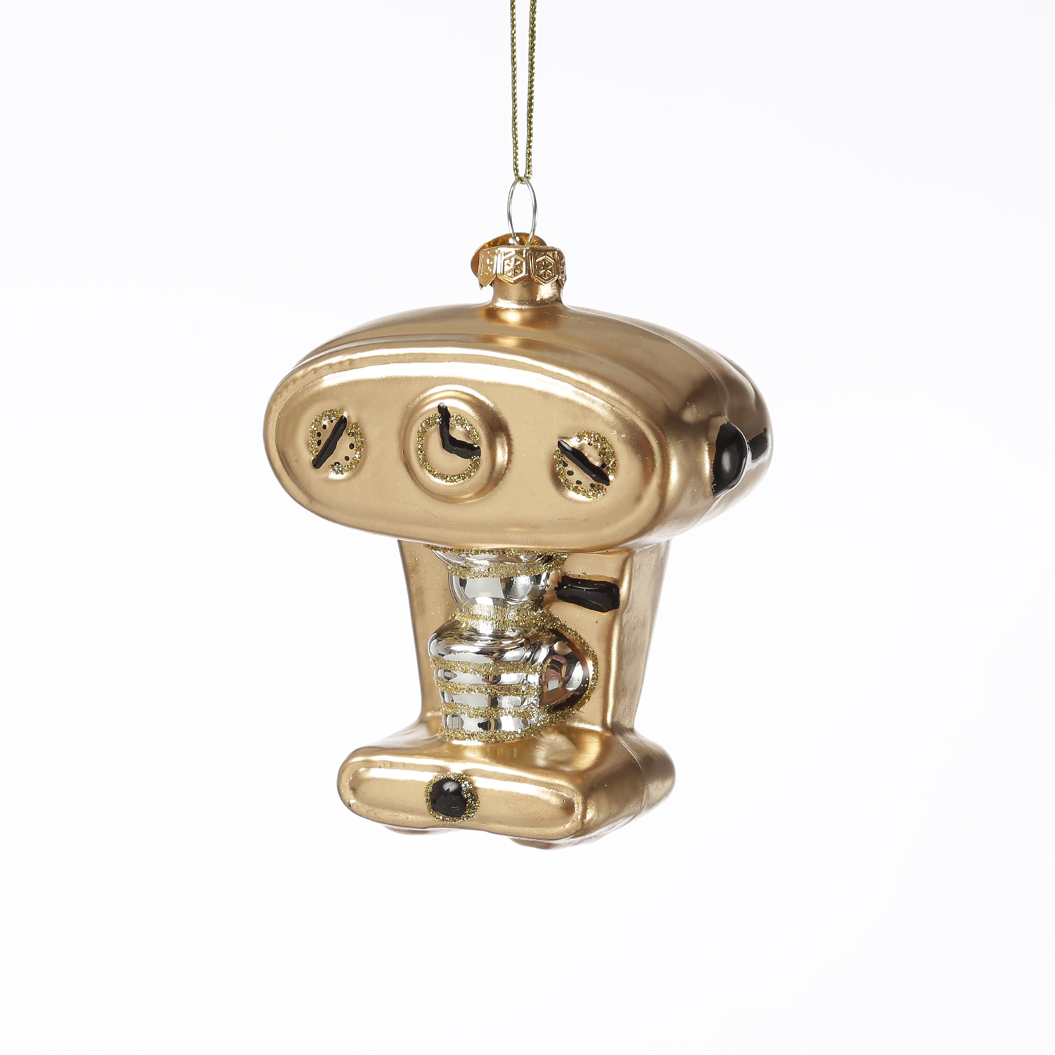 Weihnachtsbaumschmuck Espressomaschine - Glas - Christbaumschmuck Kaffeemaschine - H: 9cm