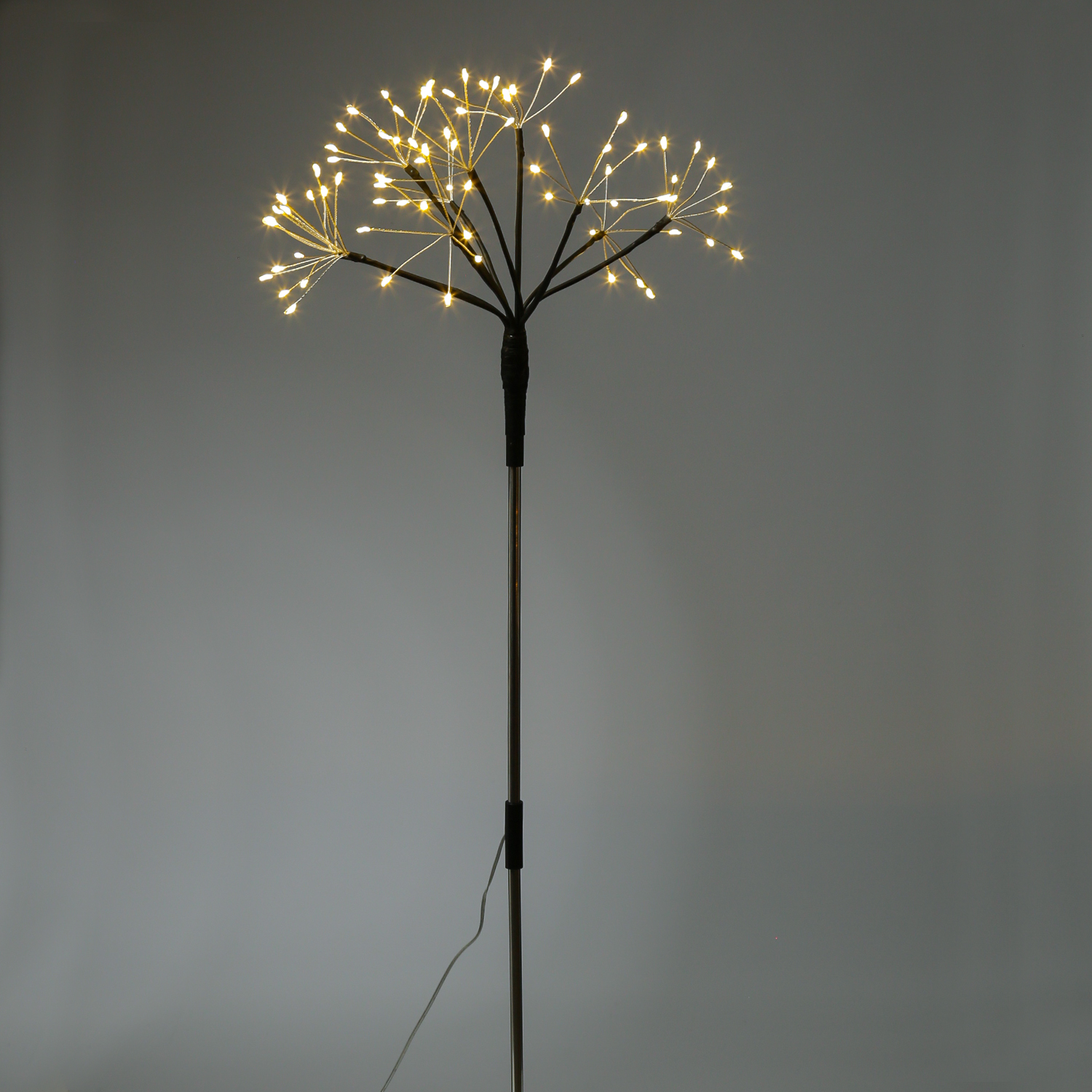 LED Gartenstecker Feuerwerk - Leuchtstäbe Pusteblumen - H: 80cm - 8Funkt./Fernb. - 3er Set schwarz