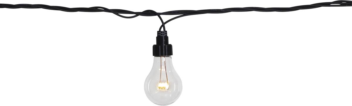 System LED Black - Lichterkette 10fach - erweiterbar - schwarzes Kabel - warmweiße LED Lampen - IP44