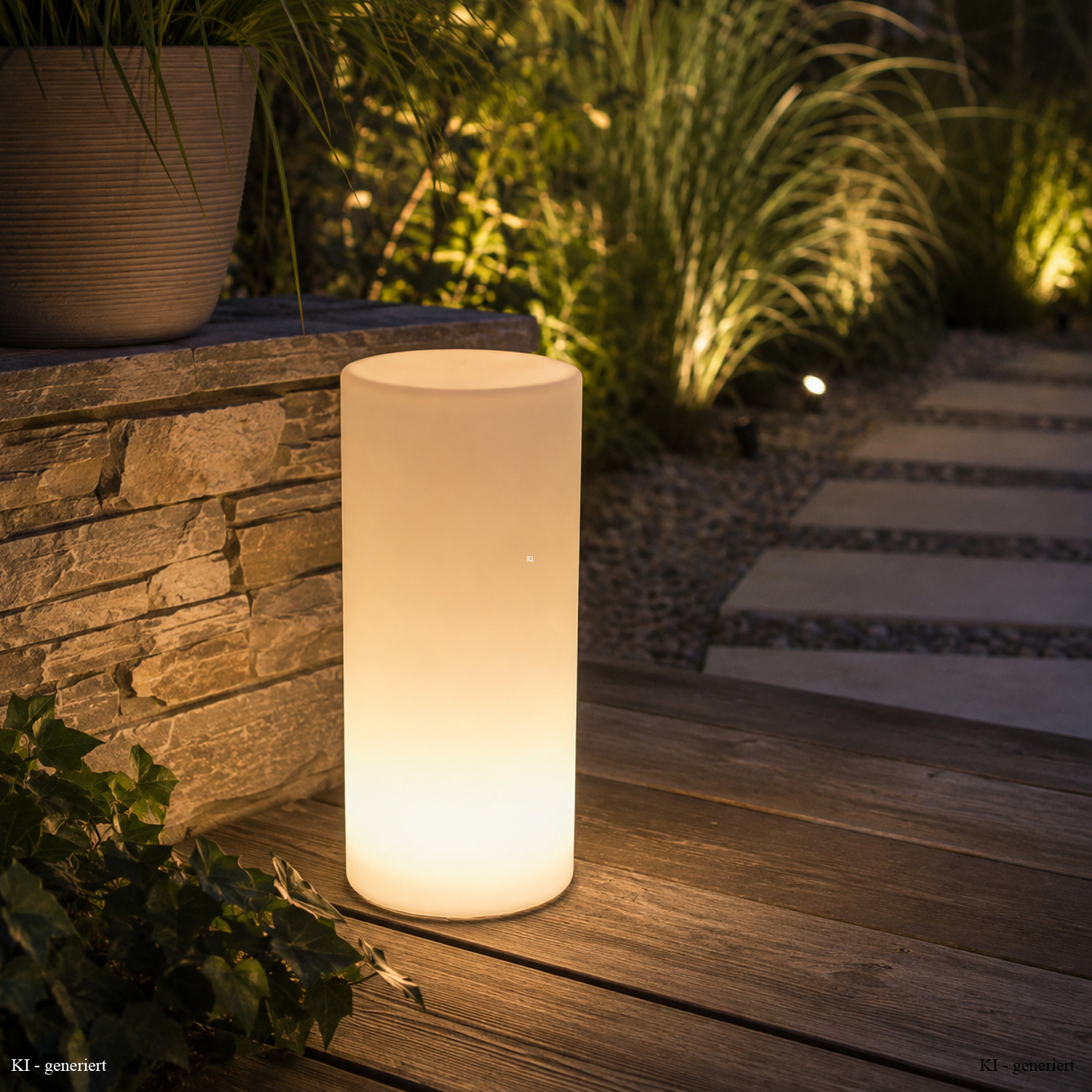 LED Säule outdoor - Leuchtobjekt - Säulenleuchte - H: 36cm - E27 Fassung - warmweiße 1W LED
