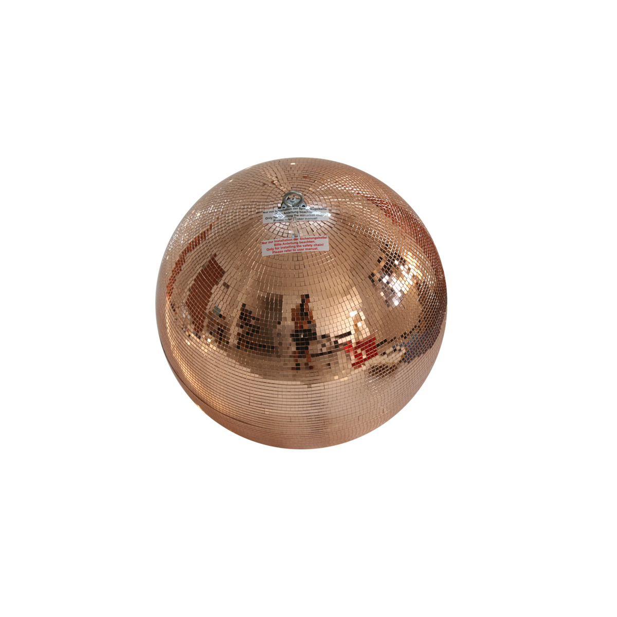 Spiegelkugel 20cm - kupfer  - Diskokugel Echtglas - 10x10mm Spiegel - PROFI Serie