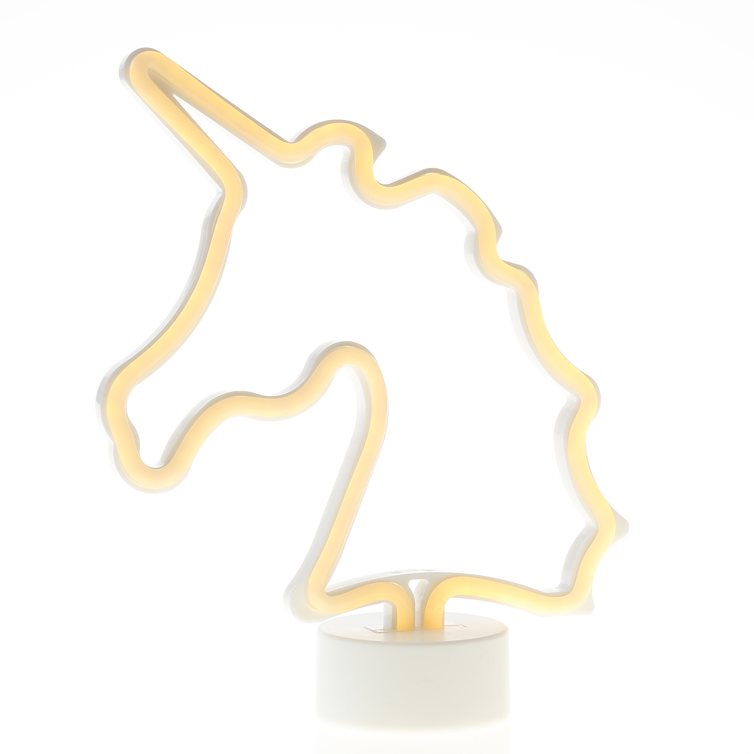 LED NEON Figur EINHORN - Dekoleuchte - H: 30cm - Batterie oder USB Betrieb - stehend - warmweiß