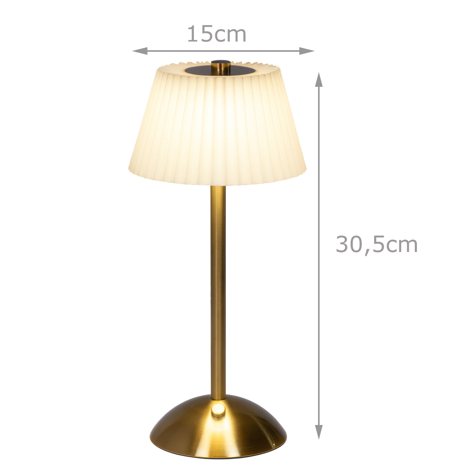 LED Tischlampe GENUA - wiederaufladbar per USB - 3 Lichtfarben - dimmbar - H:30,5cm - creme