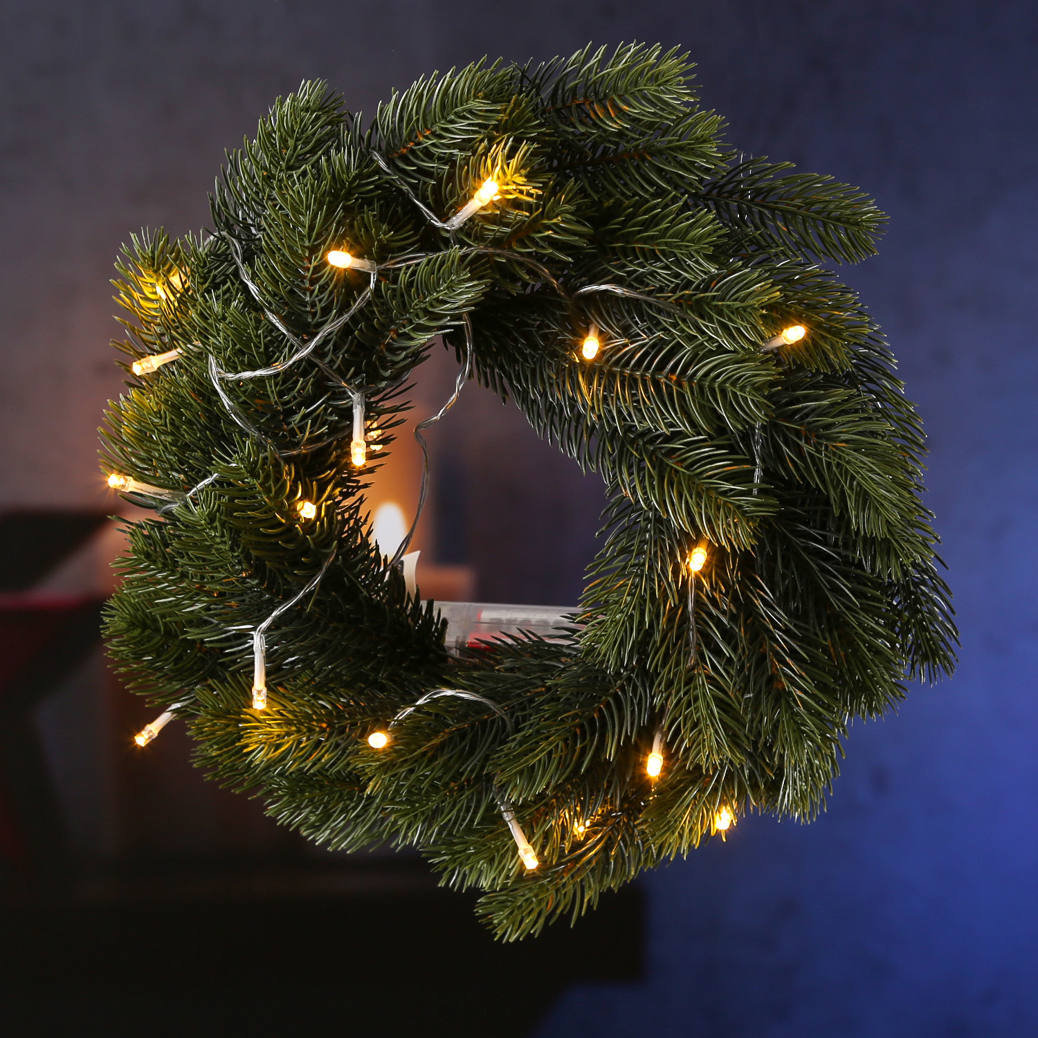 LED-Lichterkette | BATT | Outdoor | Batterie | Transparentes Kabel | 50 warmweiße LED | 7,5m | TIMER