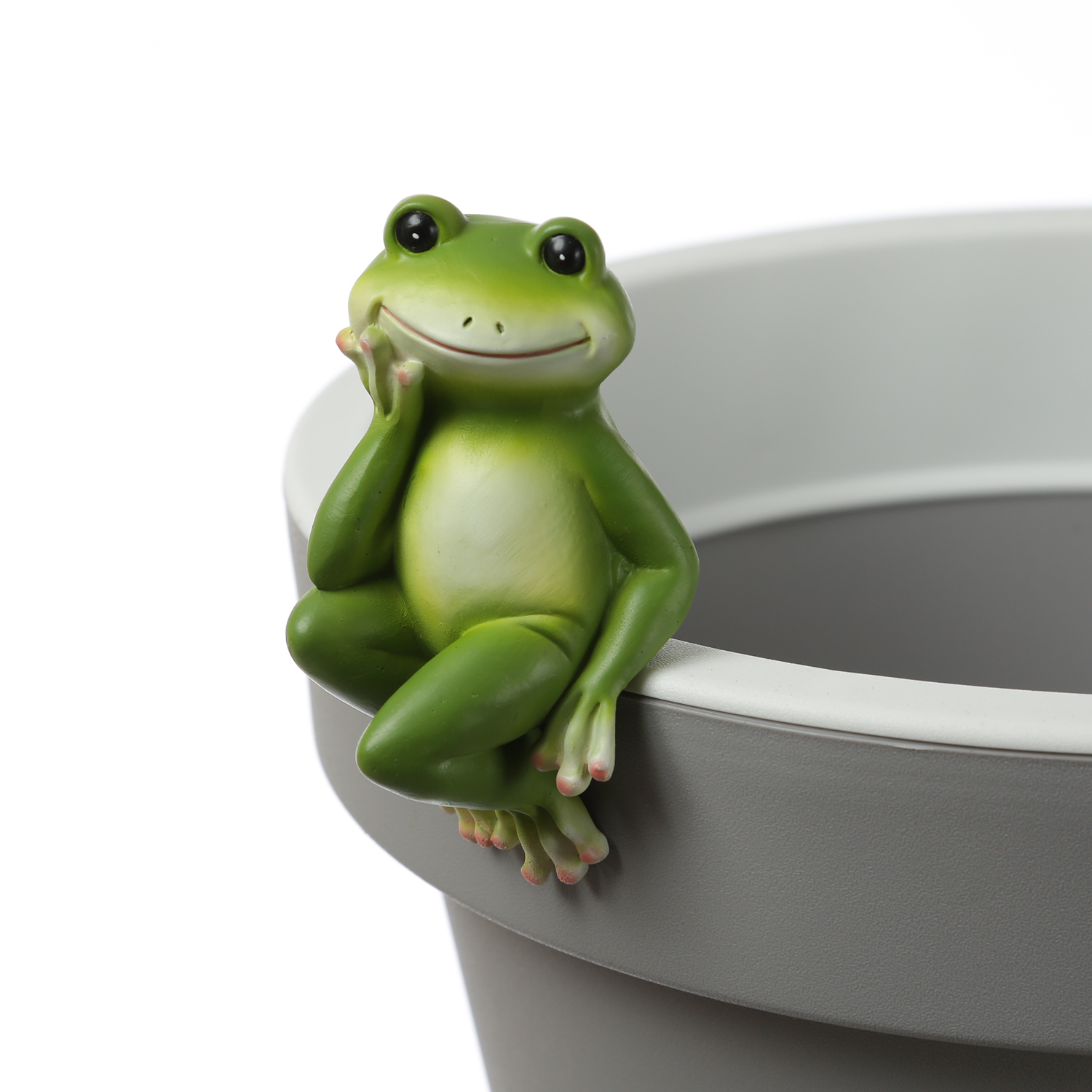 Blumentopfhänger Frosch - niedliche Dekofigur als Topfhänger - Tierfigur - Polyresin - H: 10cm