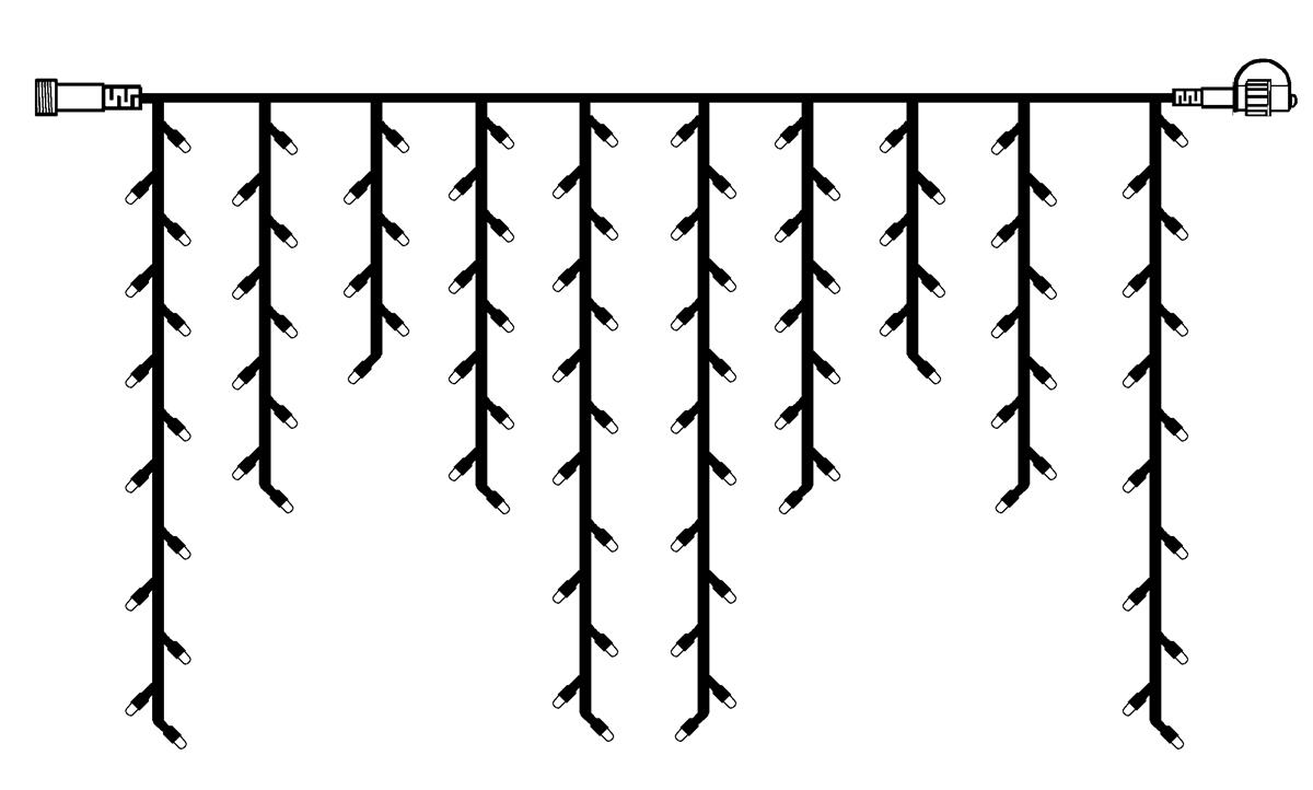 System LED Black | Lichtvorhang | koppelbar | exkl. Trafo |	2.00m x 1.00m | 100x Kaltweiß