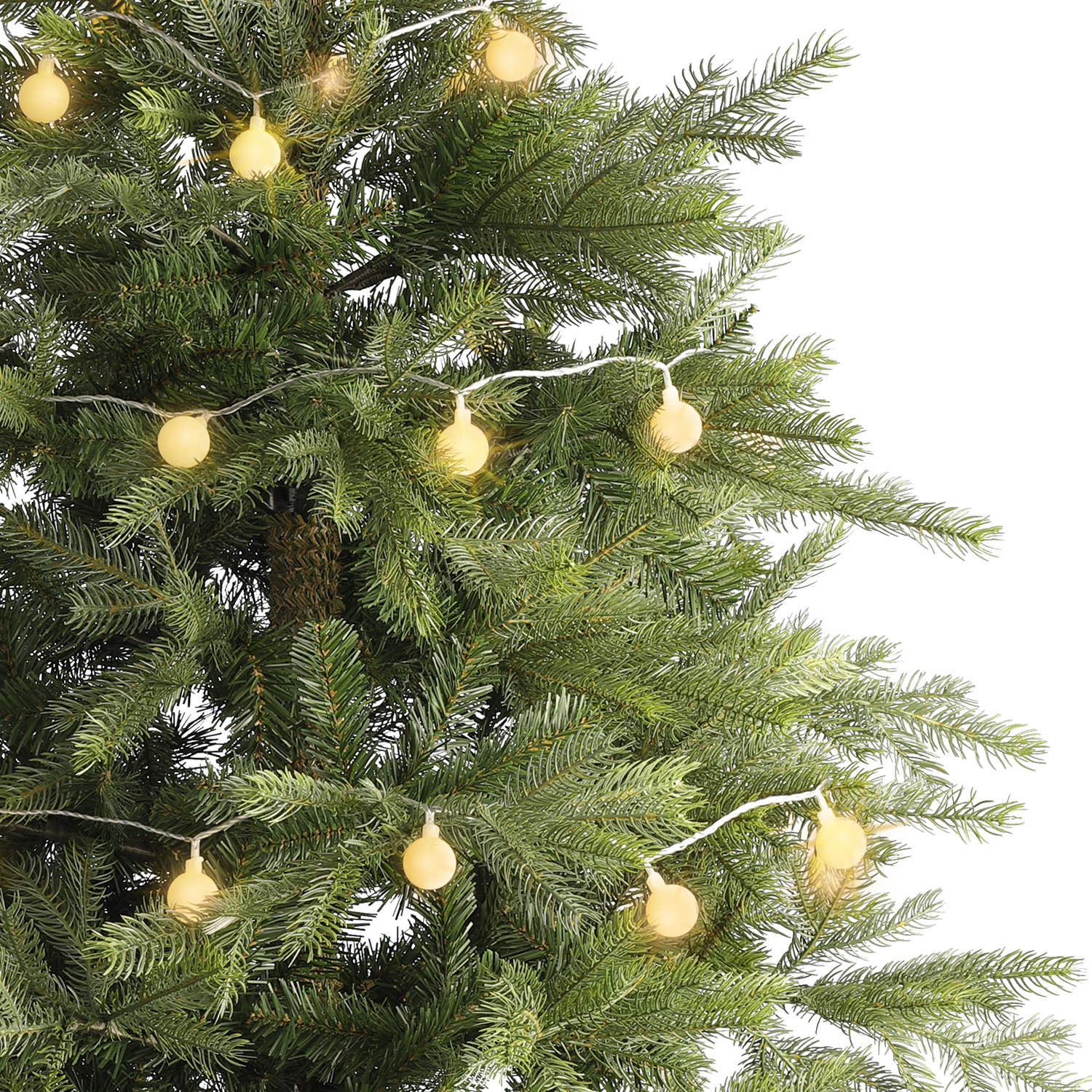 LED Lichterkette BERRY TWINKLE - 60 weiße XL Kugeln - 8 Funktionen - Timer - L:9m - für Außen