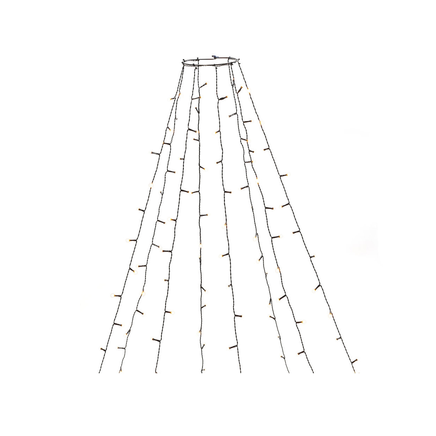 LED Baummantel Lichterkette - 8 Stränge á 30 bernsteinfarbene LED - Timer - Glimmereffekt - außen