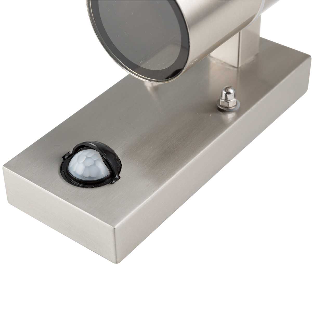 Wandleuchte GRENADA Sensor - GU10 - Edelstahl - 163x110mm - unten - integrierter Bewegungsmelder