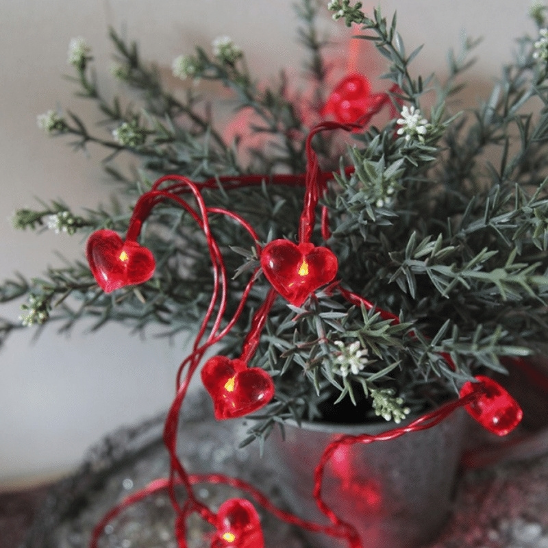 LED Lcihterkette rote Herzen