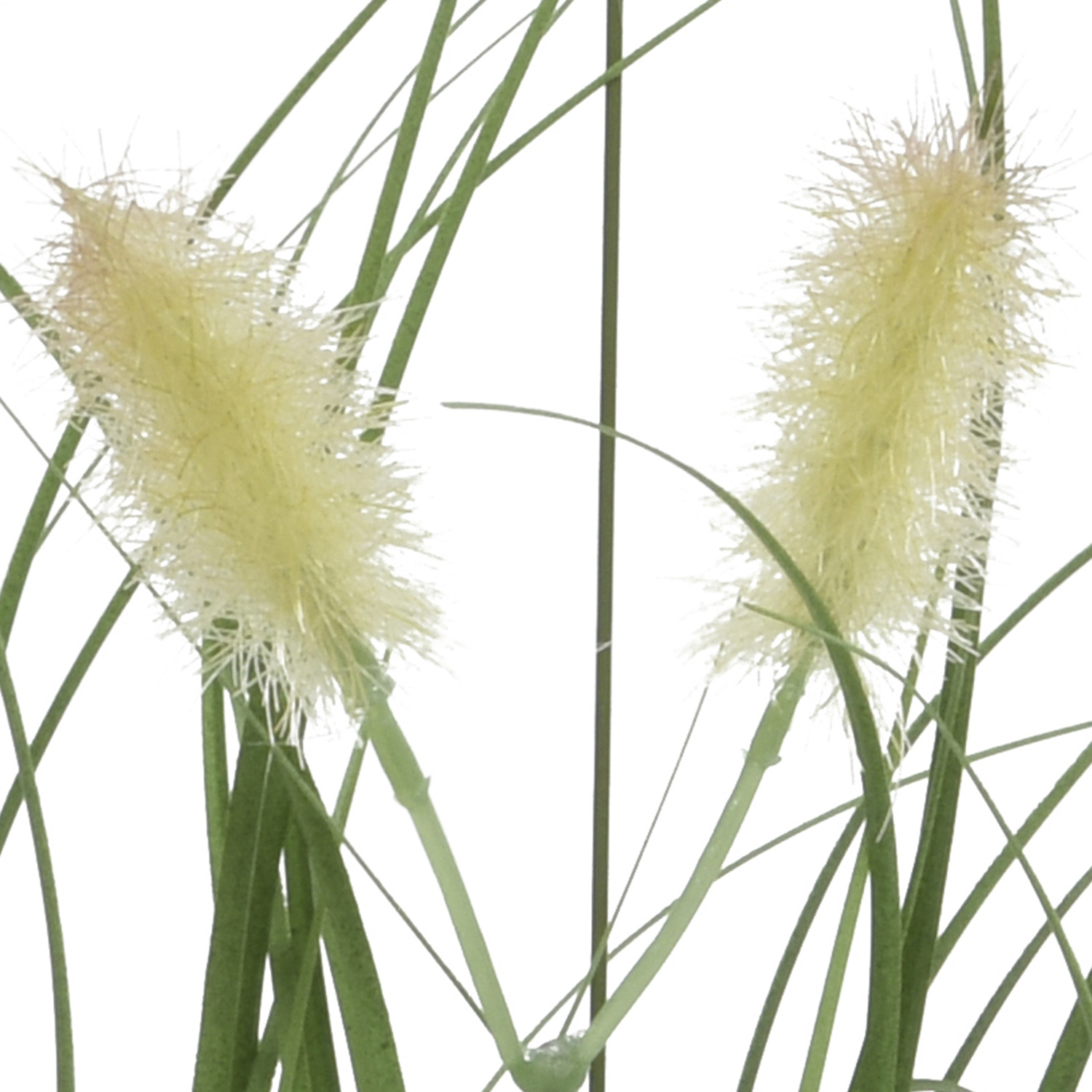 Blühendes Ziergras im Topf - Kunstpflanze - Kunstgras - H: 30cm - gelb