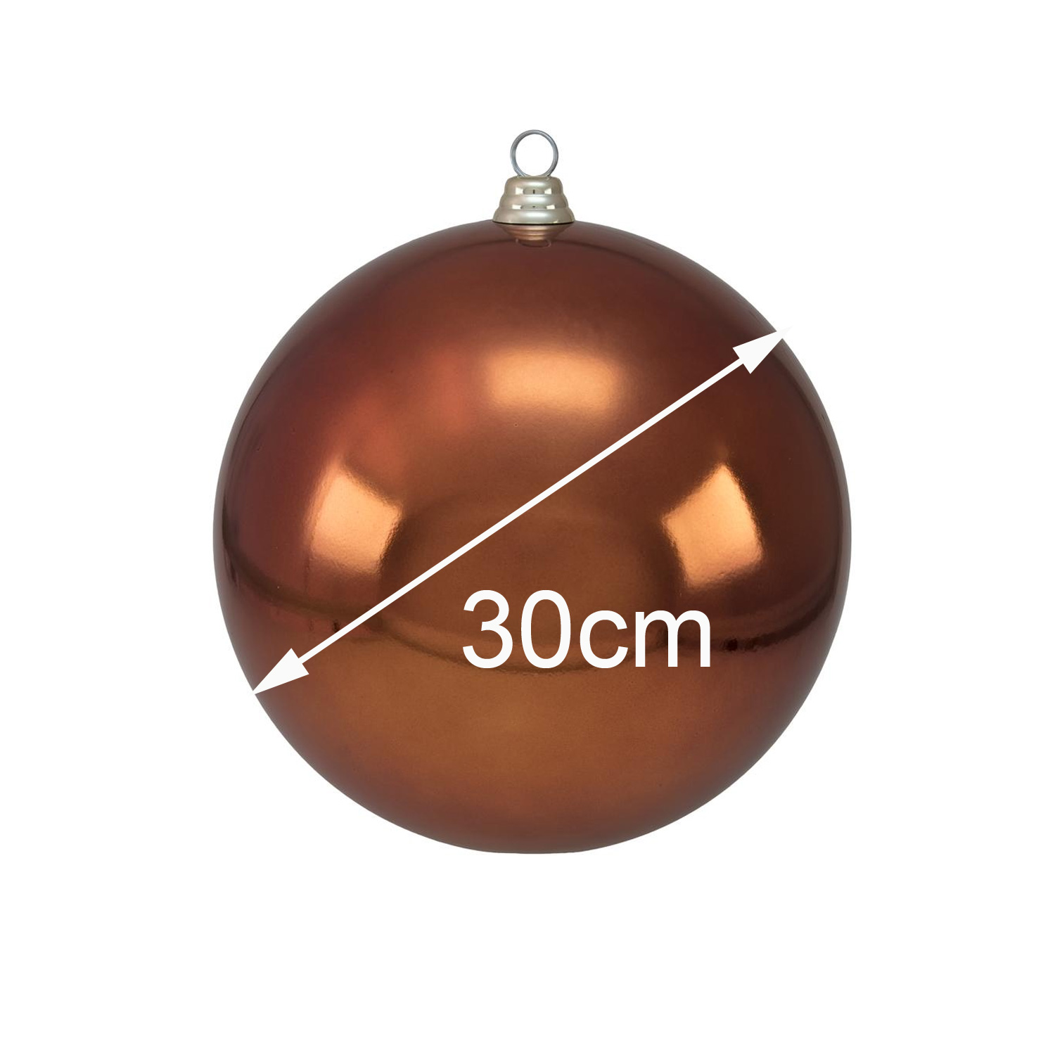 XL Dekokugel 30cm - Baumkugel - kupfer glänzend - Innen&amp;Außen - robustes Polyethylen