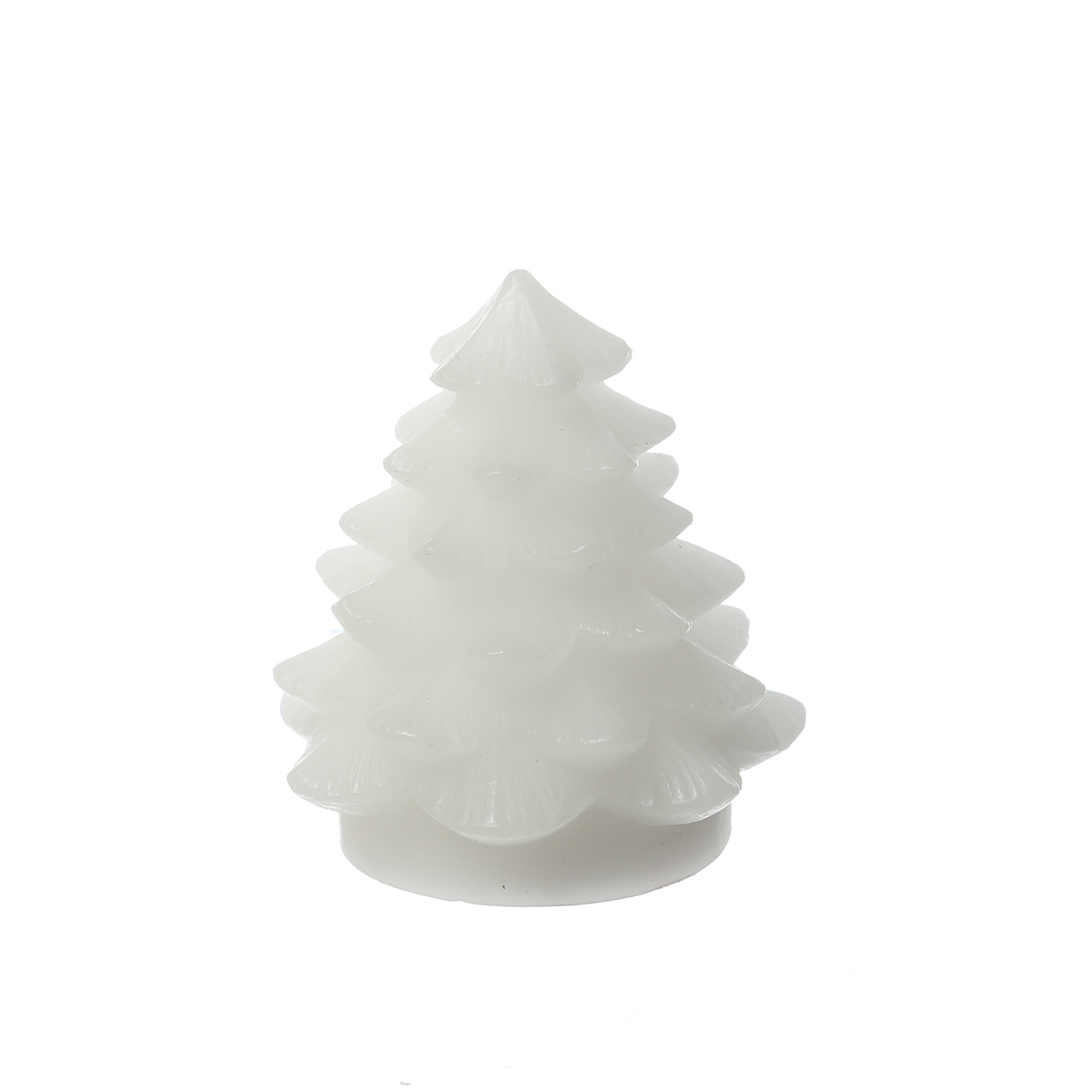 LED Kerzen Tannenbaum - 4 Mini Tannenbäume aus Echtwachs - H: 7cm - inkl. Batterien - weiß - 4er Set