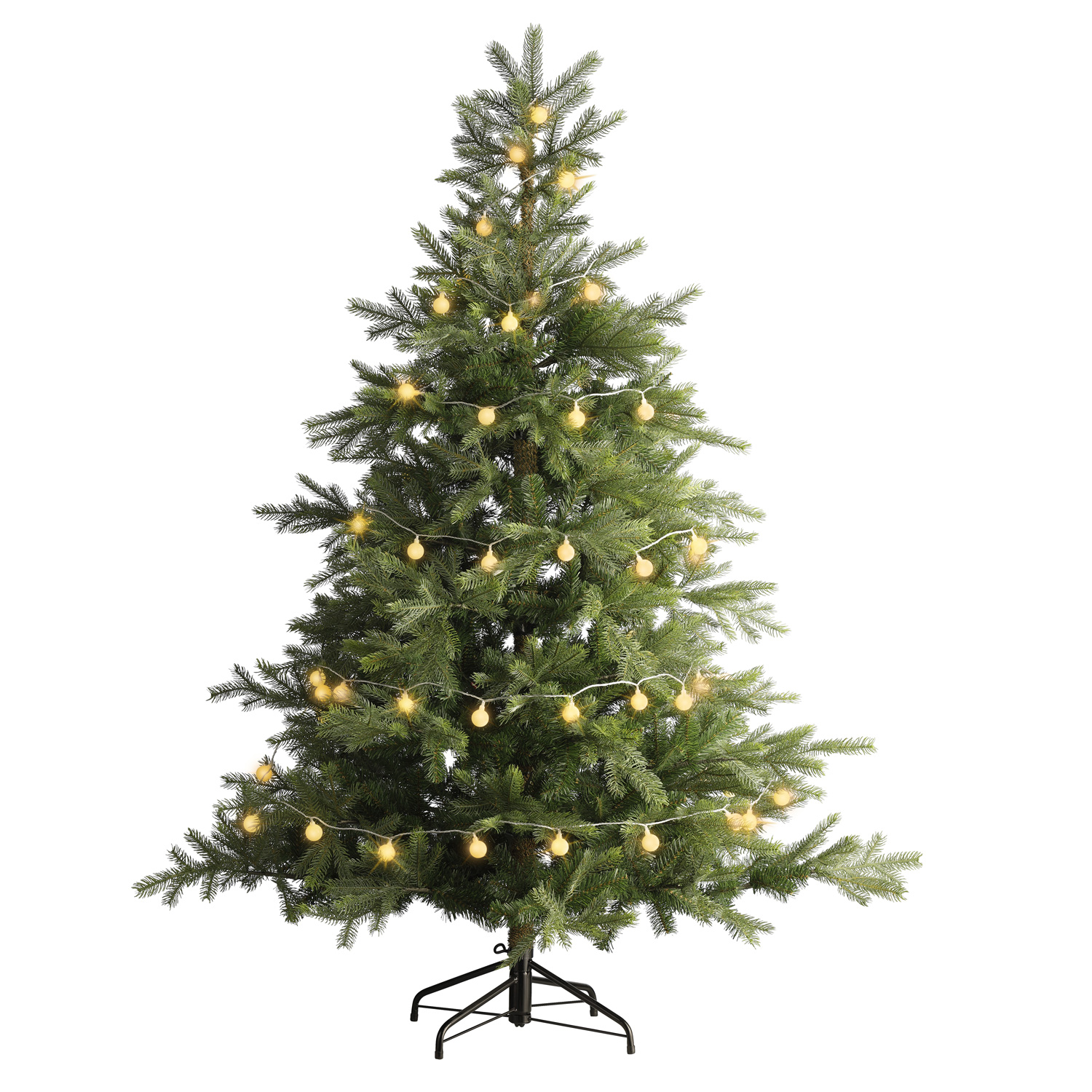 LED Lichterkette BERRY TWINKLE - 60 weiße XL Kugeln - 8 Funktionen - Timer - L:9m - für Außen